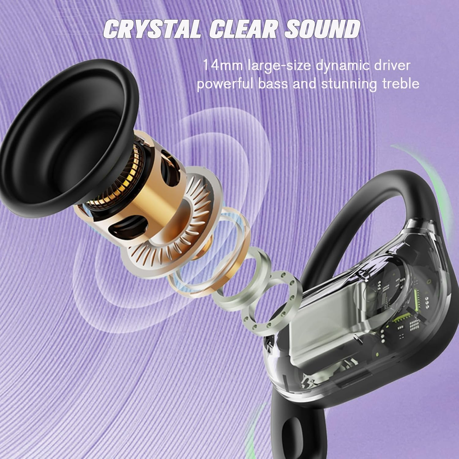 Out of Ear Earless Headphones Bluetooth Open Outer Ear Wireless Headphones outside the Ear Open Ear Earbuds Buds Wireless Ear Hanging Bluetooth Headset Bone Air Conduction Earbuds Skin Tone