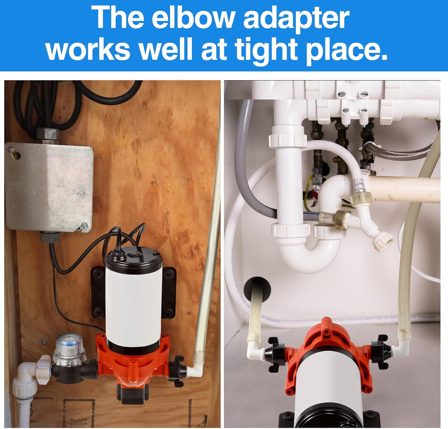 Dreyoo 1/2 Inch X 14 NPT X 1/2 Inch Barb Elbow and Straight Swivel Adapter RV Water Pump Fittings with Thread Seal Tape, 1/2 Inch Female Threaded Pex Fittings for Water Pump Strainer (Elbow) - Straight, Eibow image number 3