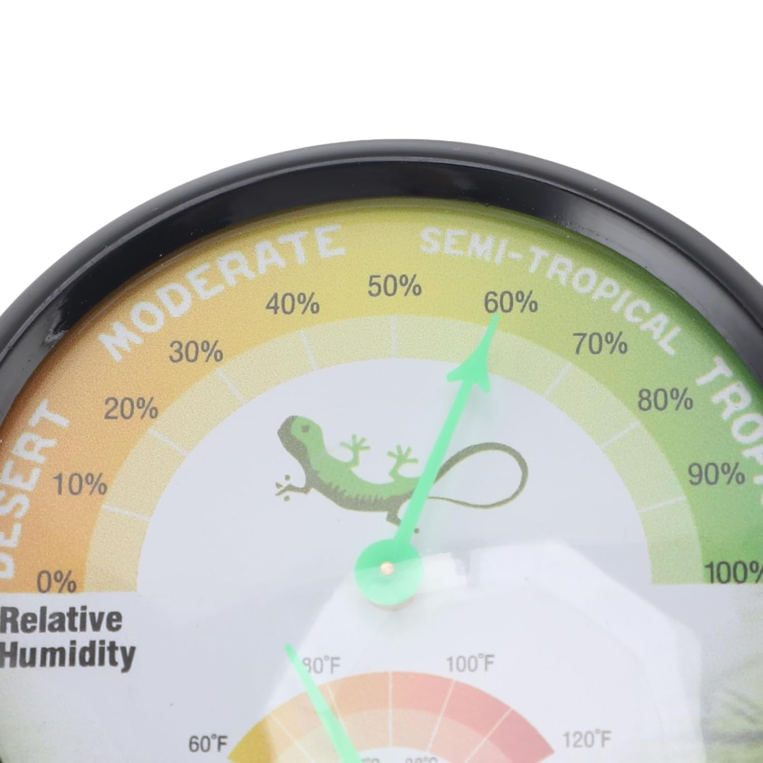 Fdit High Precision Mechanical Dial Thermometer Hygrometer Temperature Humidity for Pets Reptiles, No Battery Needed ABS PC Aluminum Dial Compact Design for Pet Crate or Small Spaces image number 1