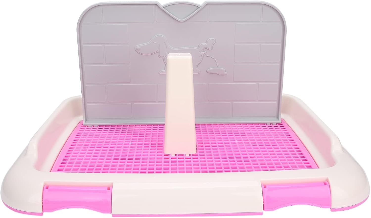 Dog Toilet Indoor Puppy Training Toilet Cat Potty Fence Dog Scheduled Urination Potty Tray Toilets with Simulated Wall Is More Suitable for Male Dogs (Pink) image number 2