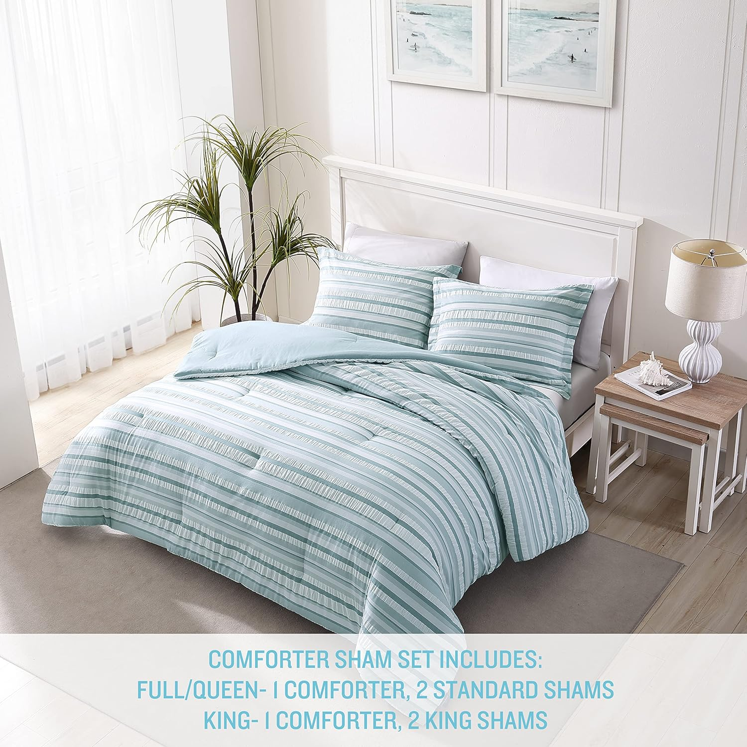 Tommy Bahama - King Duvet Cover Set, Cotton Bedding with Matching Shams & Button Closure, All Season Home Decor (Clearwater Cay Blue,3Pieces, King) image number 6