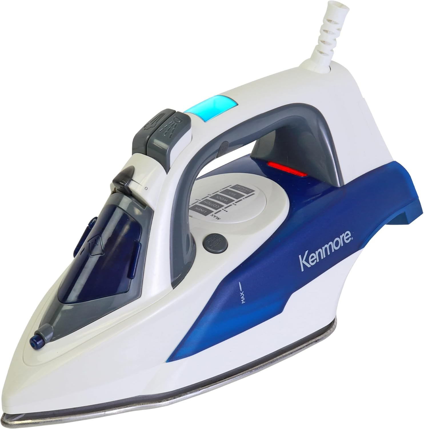 Kenmore Digital Steam Iron &ndash; Powerful 1725W Electric Clothes Steamer & Iron with Stainless Steel Soleplate, 9 Fabric Presets, Vertical Garment Steaming, Auto Shut-Off Ideal for Ironing Board Use image number 6