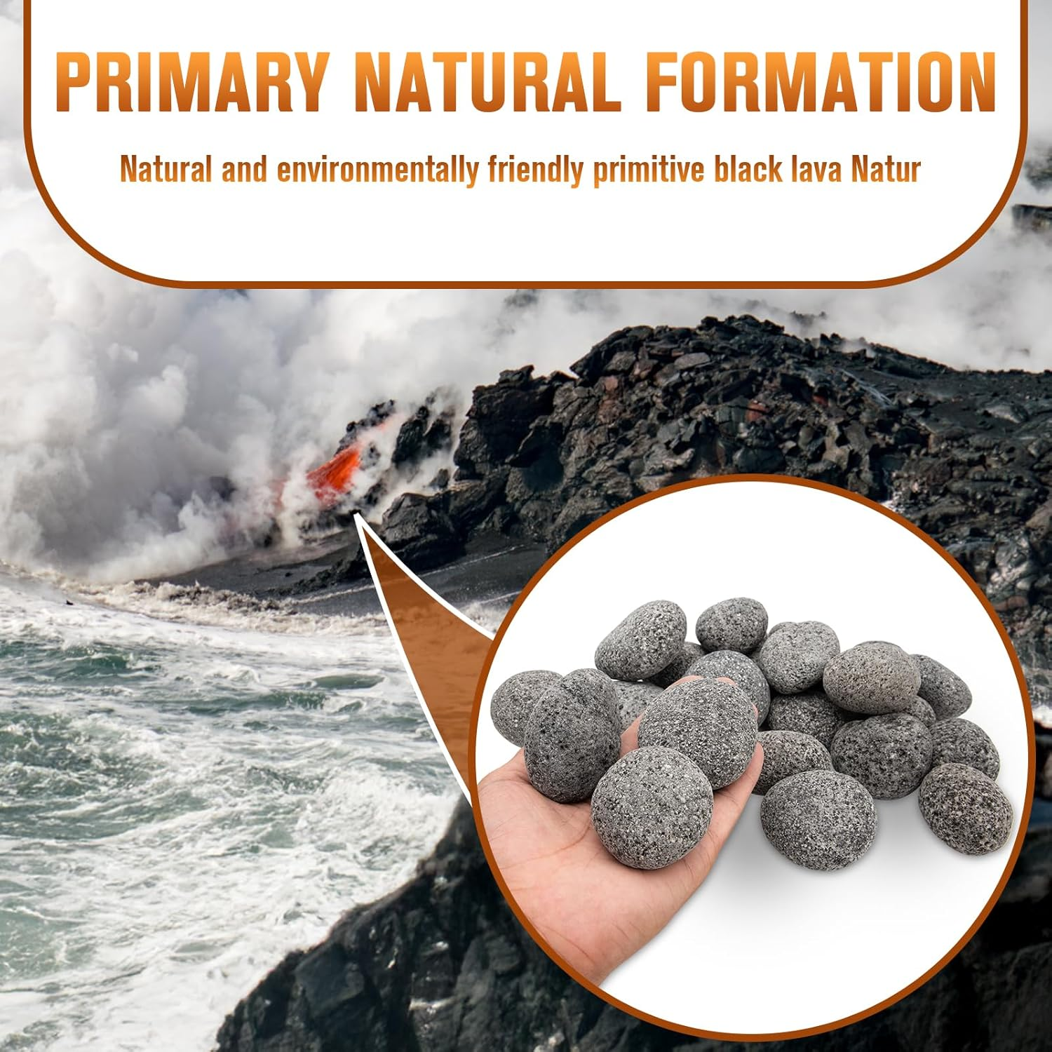 10-Pound Lava Rocks for Fire Pit,2"-3" Natural Lava Stones, Black Lava Rocks for Fire Pit and Fireplace image number 3
