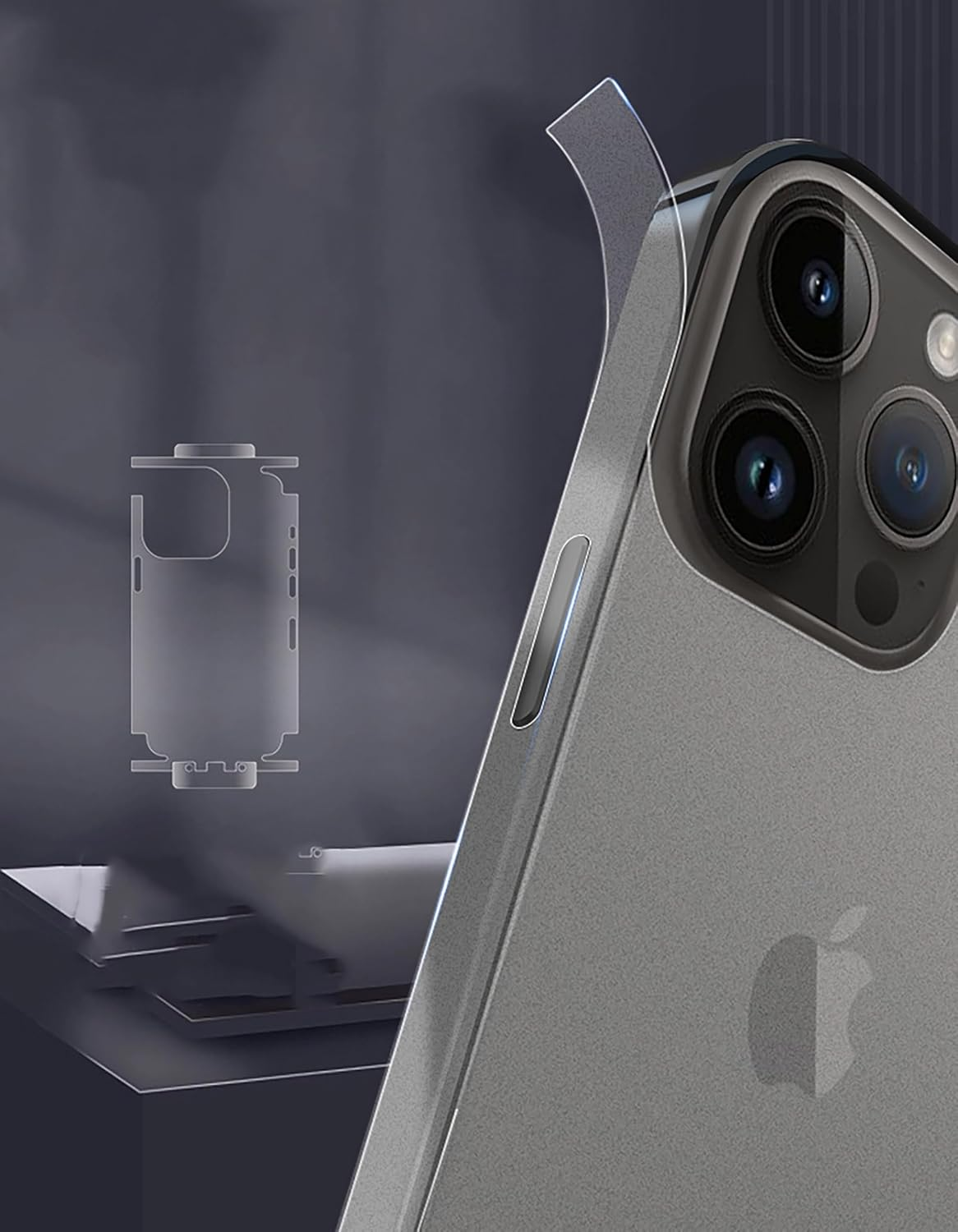 GIOPUEY Pack of 2 Back Film Compatible with Iphone 15 Pro Max, Iphone 15 Pro Max Back Protective Film, Soft TPU, Thin, Matte Texture, Protective Border - Translucent