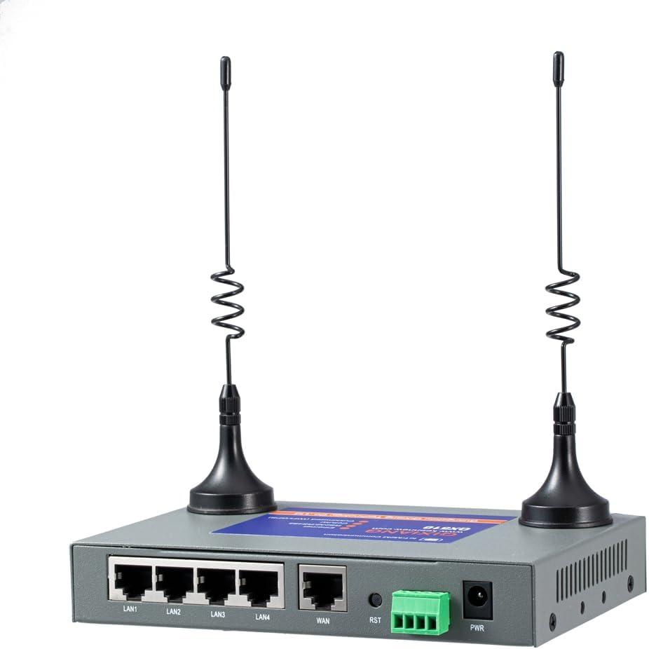 QX510-AUW2 Industrial 4G LTE Wifi Router with 5 Ethernet Ports, Cellular VPN Client Routers for Wireless Internet Backup, M2M Gateway RS232 Modem for Cameras Manufacturing Retail POS Charging Station image number 5