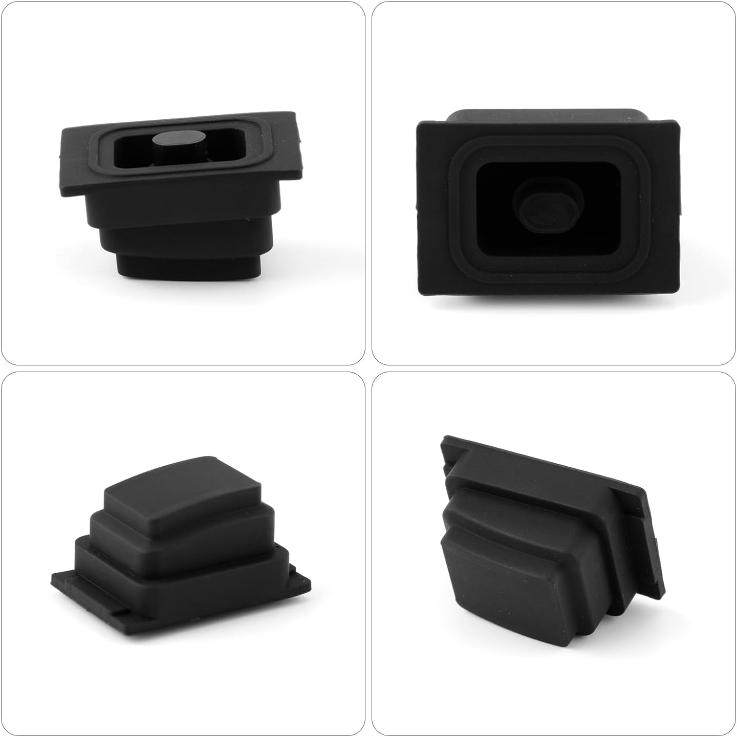 PEUTIER 2Pcs Car Exterior Door Handle Buckle Induction Button, Black Rubber Induction Button Cover Car Door Exterior Accessories Compatible with Hyundai Tucson 2015-2020 image number 1