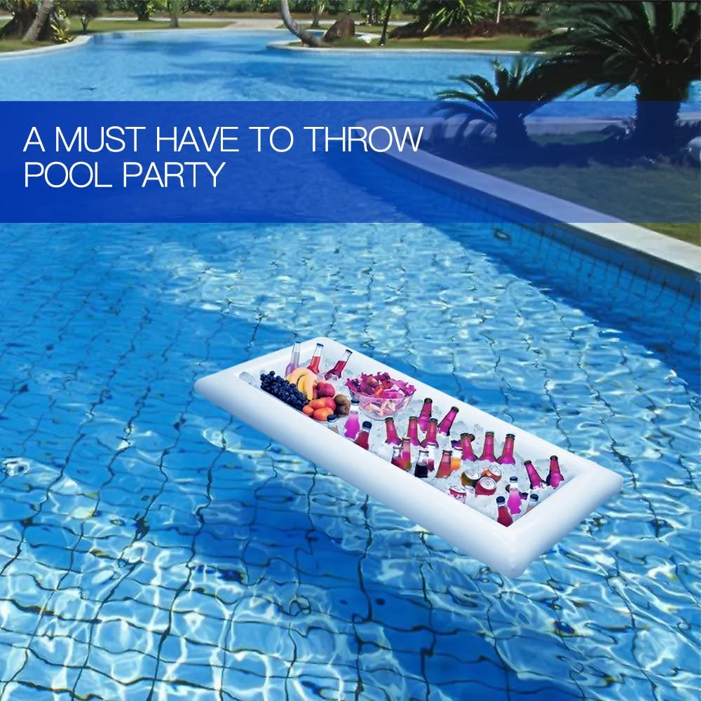 Novelty Place Inflatable Ice Serving Buffet Bar with Drain Plug - Salad Food & Drinks Tray for Party Picnic & Camping (Pack of 1) image number 1