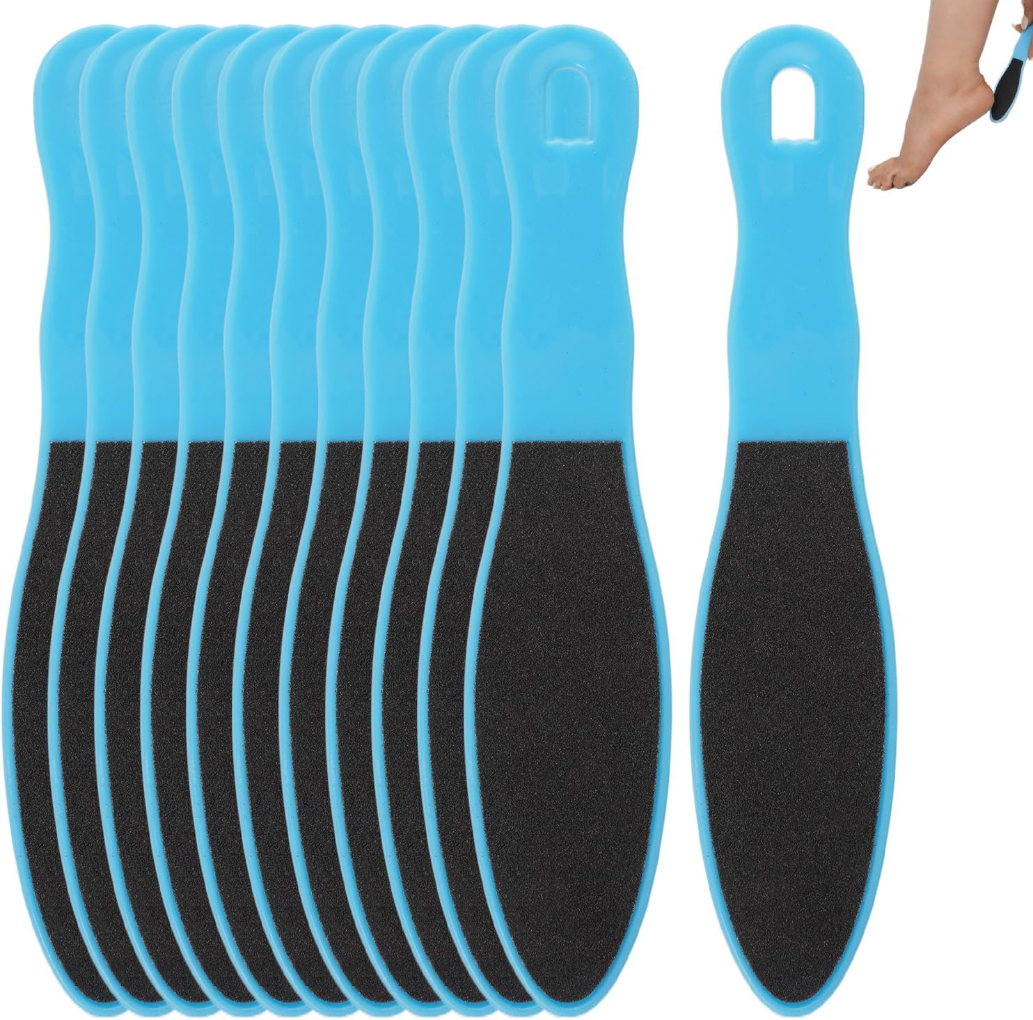 Foot File Callus Remover 16 X 3.5 Cm, Double-Sided Pedicure, Foot Callus Remover for Dry, Cracked Feet and Dead Skin (Blue) Pack of 10