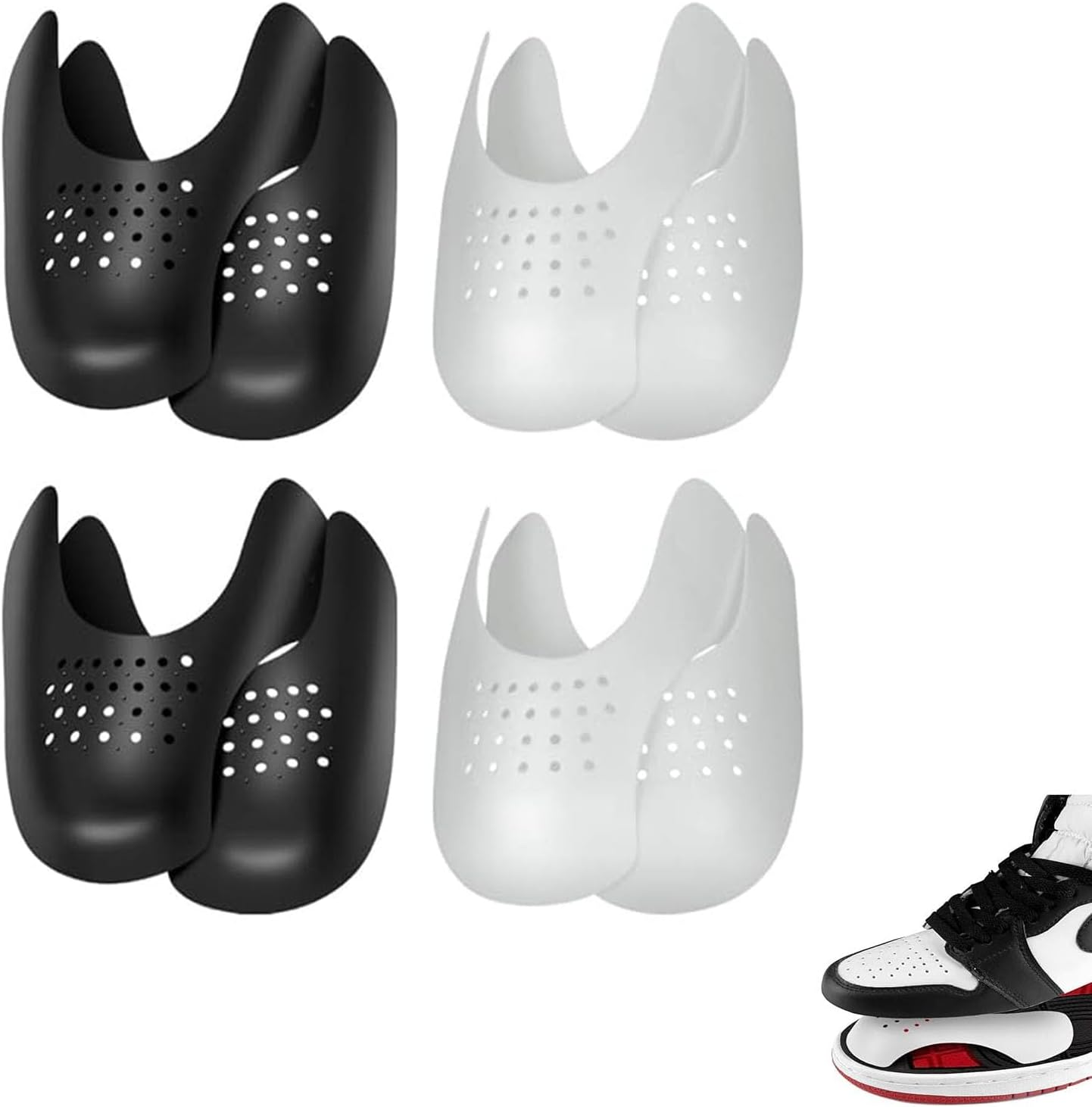 4 Pairs Shoe Crease Protector,Shoe Crease Guard for Sneaker and Casual Shoes, Toe Box Crease Protector,Shoe Shield for Men'S 7"-12" image number 3