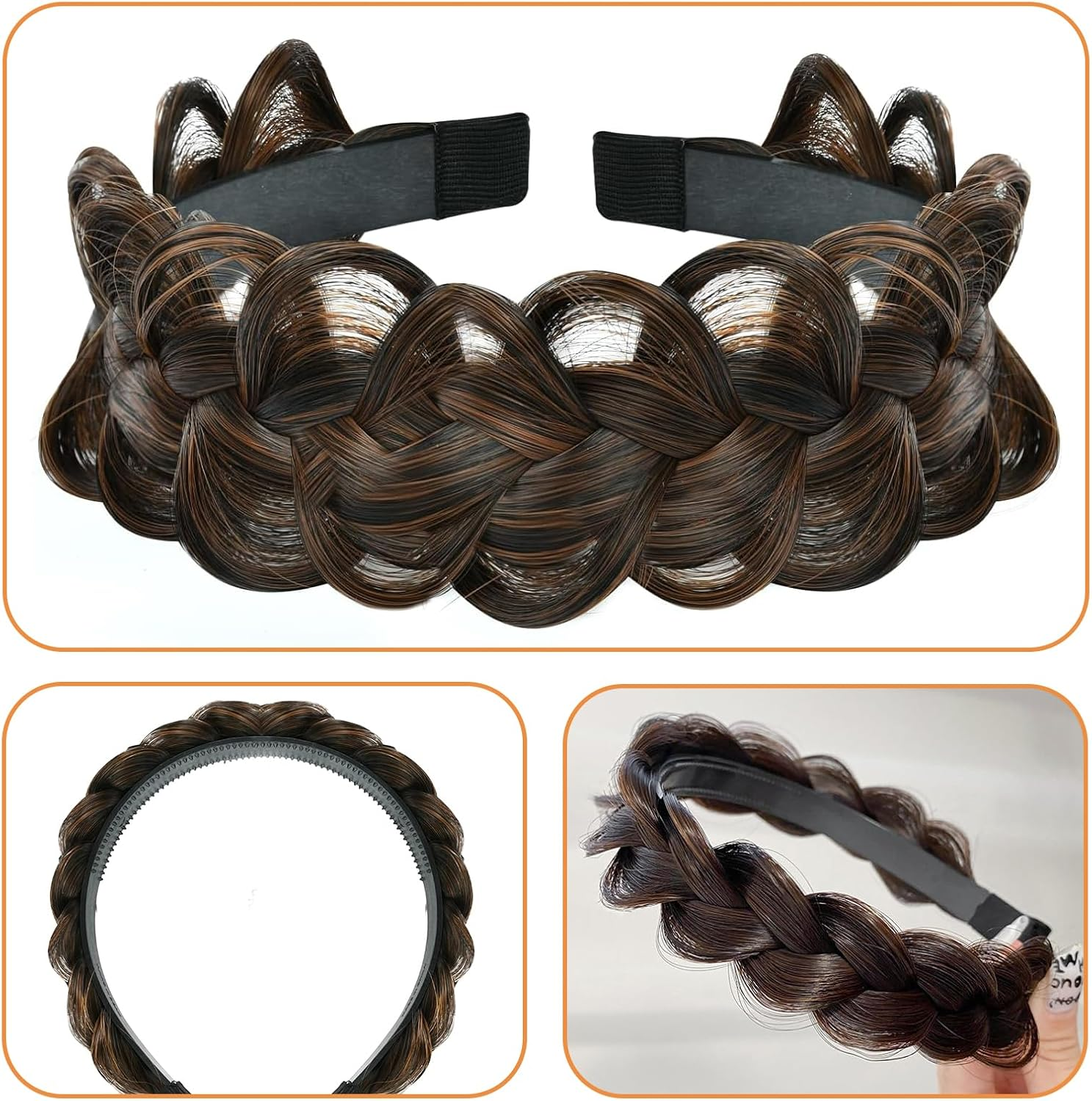 Braided Headband Classic Fashion Headband Women'S Braided Headband for Women Girls Headband Braided Headband for Parties, Festivals, Family Reunions, Excursions image number 1