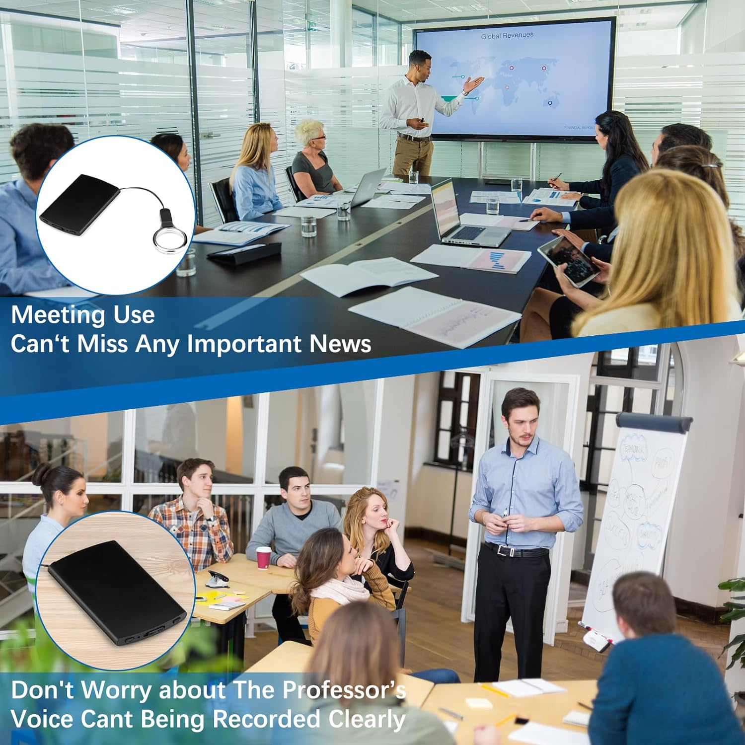 Voice Recorder 64GB, Activated Recorder with 800 Hours Recording Capacity and 35-45 Hours Long Battrey Time, Audio Recorder for Lecture Interview Meeting Class Bussiness