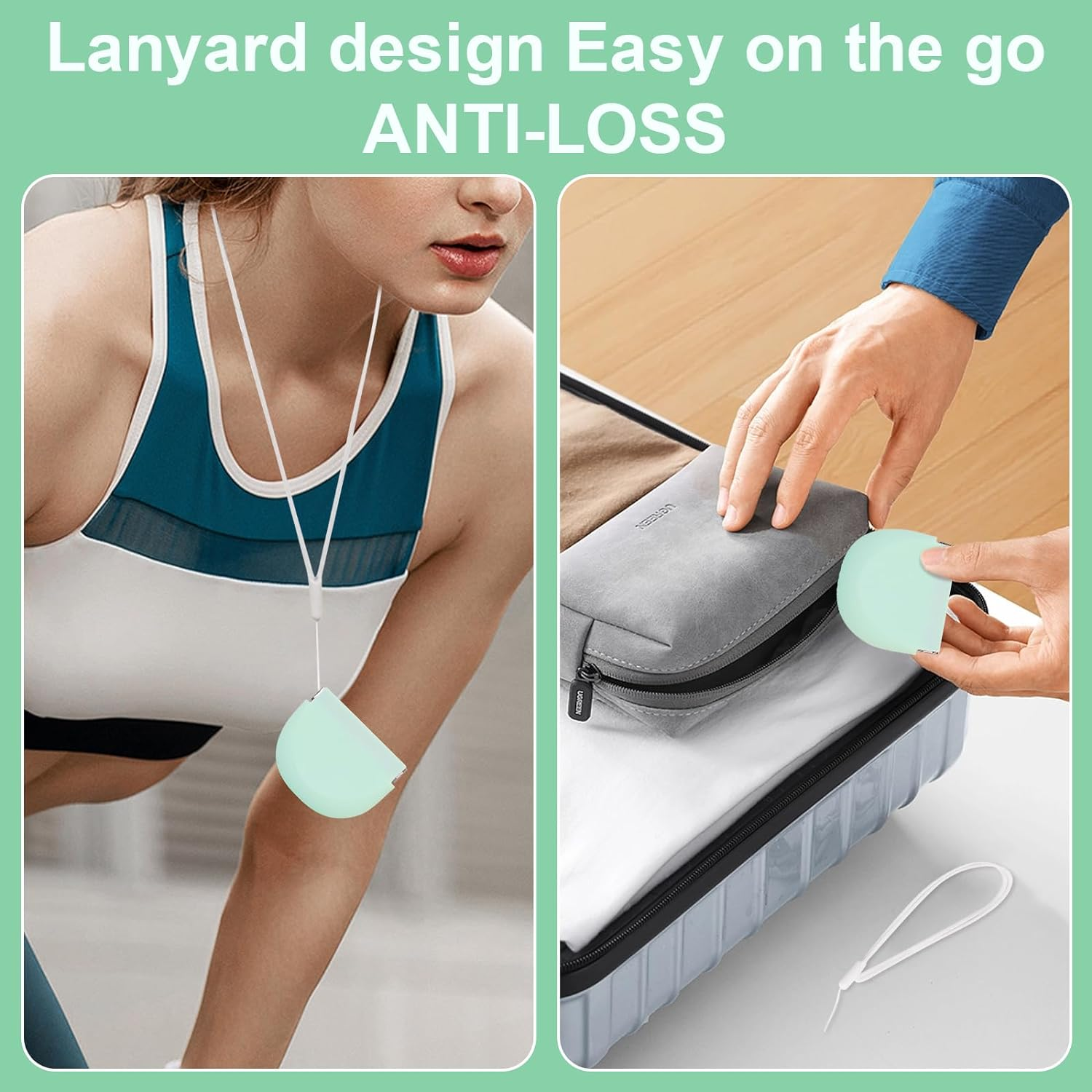 Ditind Silicone Retainer Case, 2 in 1 Aligner Remover Tool & Chewies, Portable Slim Night Guard Case with Lanyard, Orthodontic Mouth Guard Case Set for for Girl, Boy, Women, Men image number 4