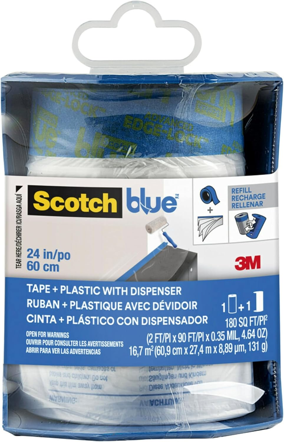 Scotchblue Pre-Taped Painter'S Plastic, Unfolds to 24-Inches by 30-Yard image number 6