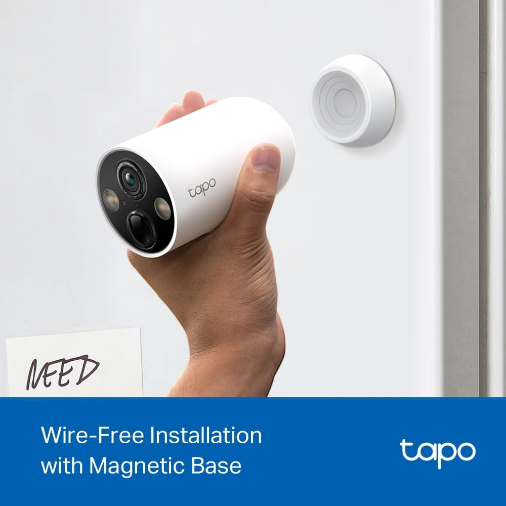 Tapo Tp-Link Wire-Free Indoor/Outdoor Security Camera, Free Smart AI Detection, 10000Mah Battery, 2K QHD, Color Night Vision, 150&deg; Super Wide FOV, IP66, Tapo Solar Panel Support (Tapo C425(2-Pack)) image number 3