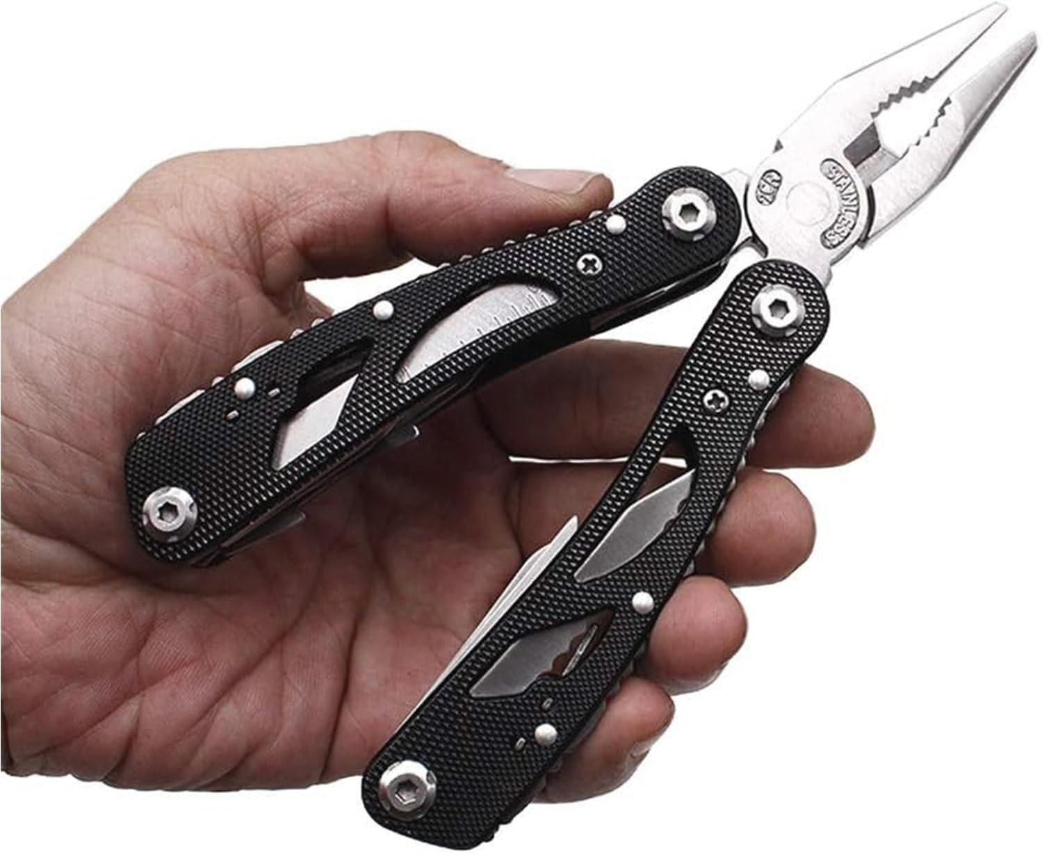 Gifts for Men, Multitool Pliers, 24-In-1 Stainless Steel Multi Tool Pocket Knife with Screwdriver Sleeve Camping Accessories Survival Gear, Dad Husband Grandpa Men Cool Gadget Stocking Stuffers Gift image number 1