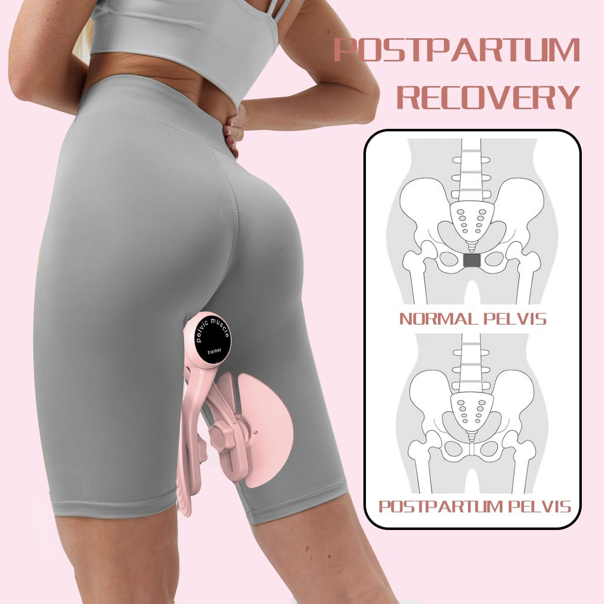 Thigh Master Thigh Exerciser, Kegel Exerciser for Pelvic Floor Muscle, Inner Thigh Exerciser for Butt, Arm, Leg Workout, 4 Levels Adjustable Resistance (Without Counter