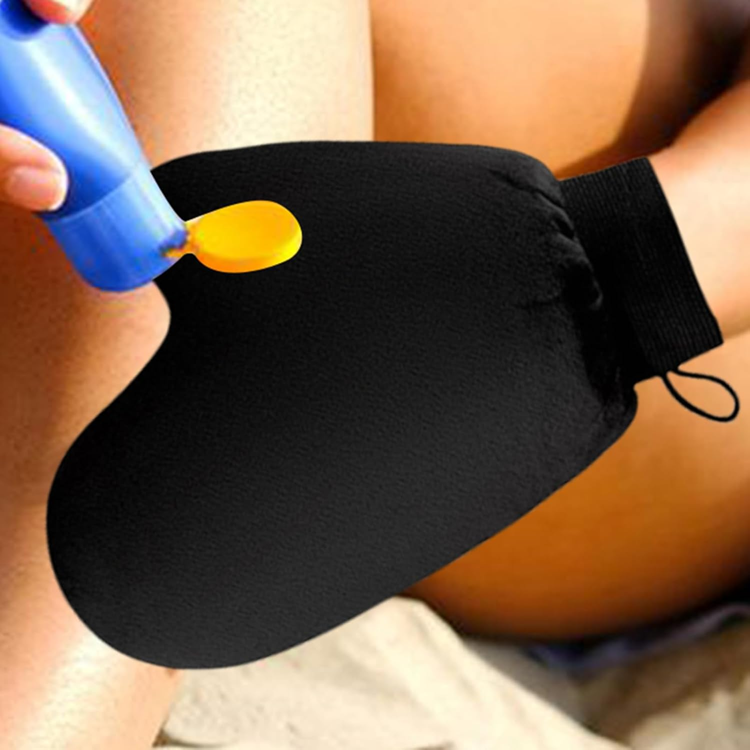 Tanning Mitt | Tan Applicator Mitt with Elastic Wrist - Sunless Body Tanner Applicator Tool for Beach Camping Picnic Cycling Outdoor Sports, for Men Women - Brown image number 5