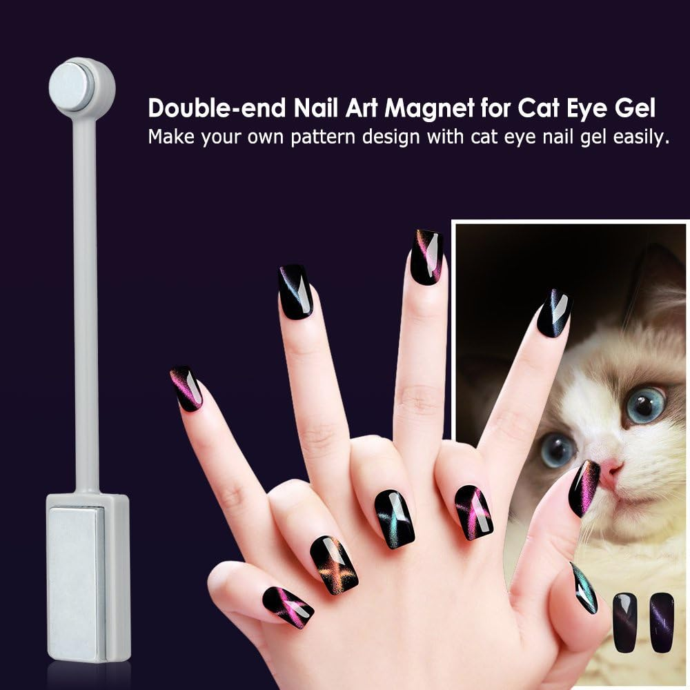 Goovii Double-End Nail Art Magnet Cat Eye Gel Polish Varnish Magnetic Stick 3D Line Strip Magnetic Board Nail Tool image number 4