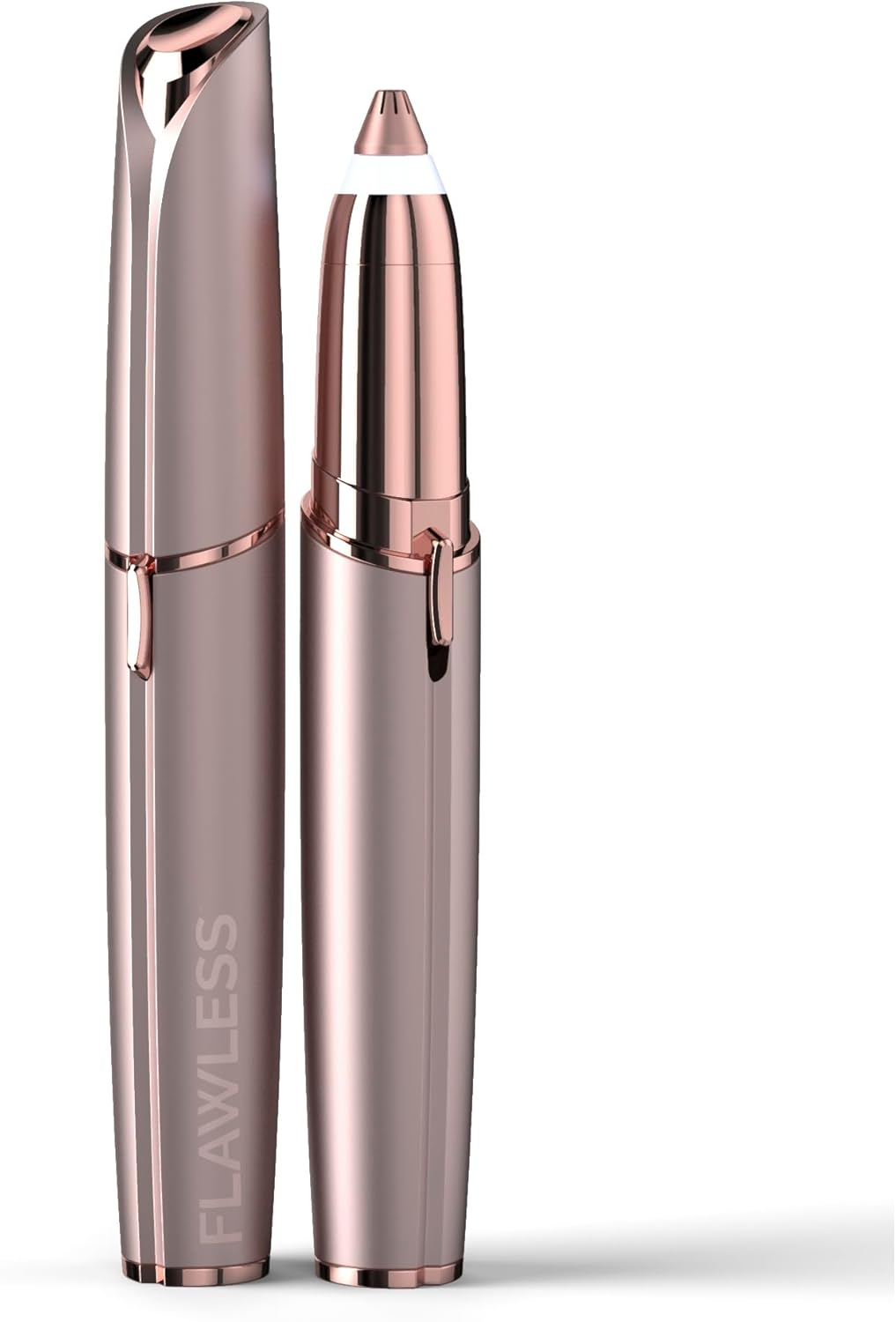 Finishing Touch Flawless Eyebrow Hair Trimmer - Brows (Battery) Generation 2 - Dermatologist Approved - No Redness, Nicks, or Cuts - 18K Gold-Plated Head - Built-In LED Light - Hair Removal - Blush. image number 6