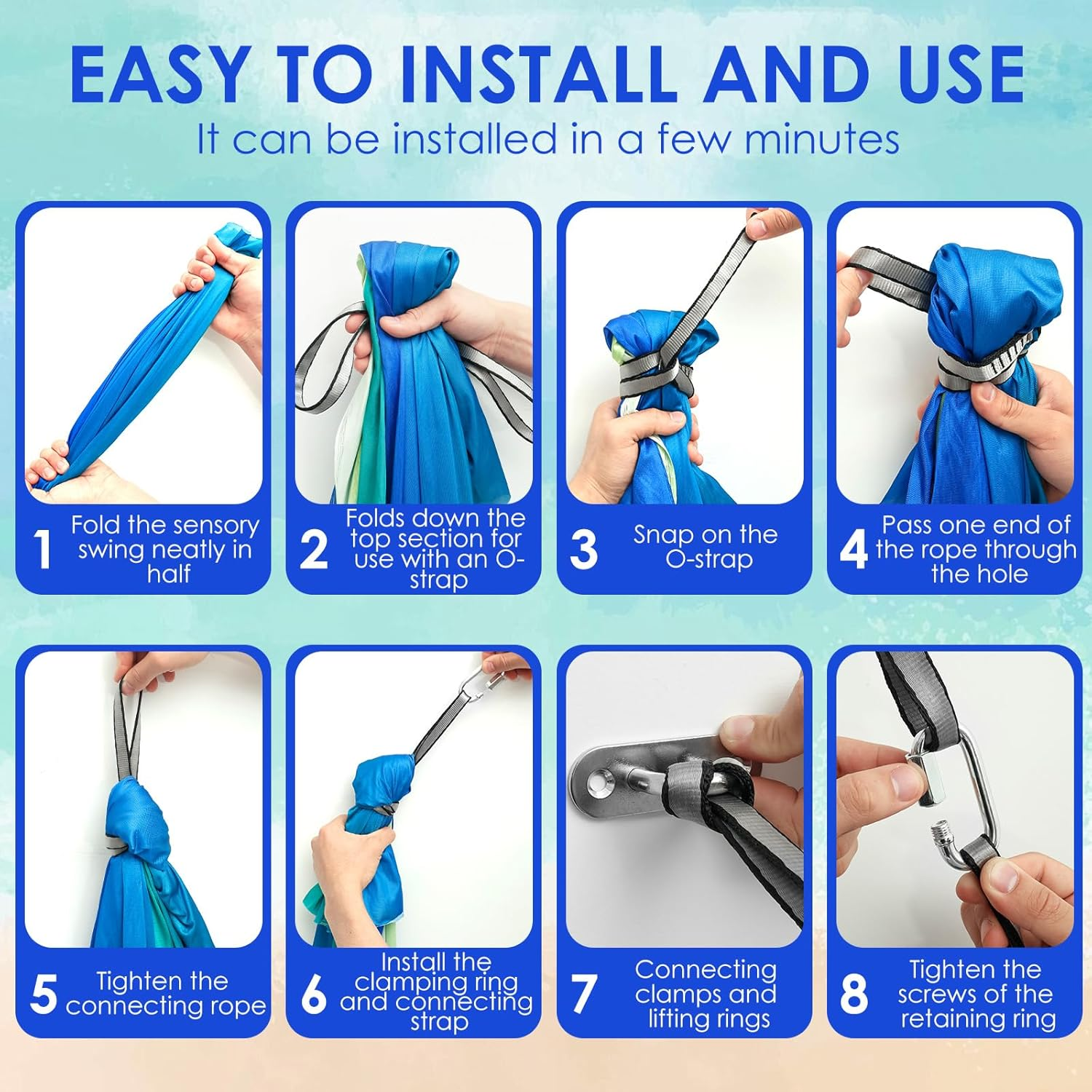 ZFLYCANP Sensory Swing, Cuddle Swing with 360&deg; Swivel Hanger Kit, Therapy for Child & Adult with Autism ADHD Aspergers Sensory Integration (Beauty of Youth) - Colorful Print image number 2