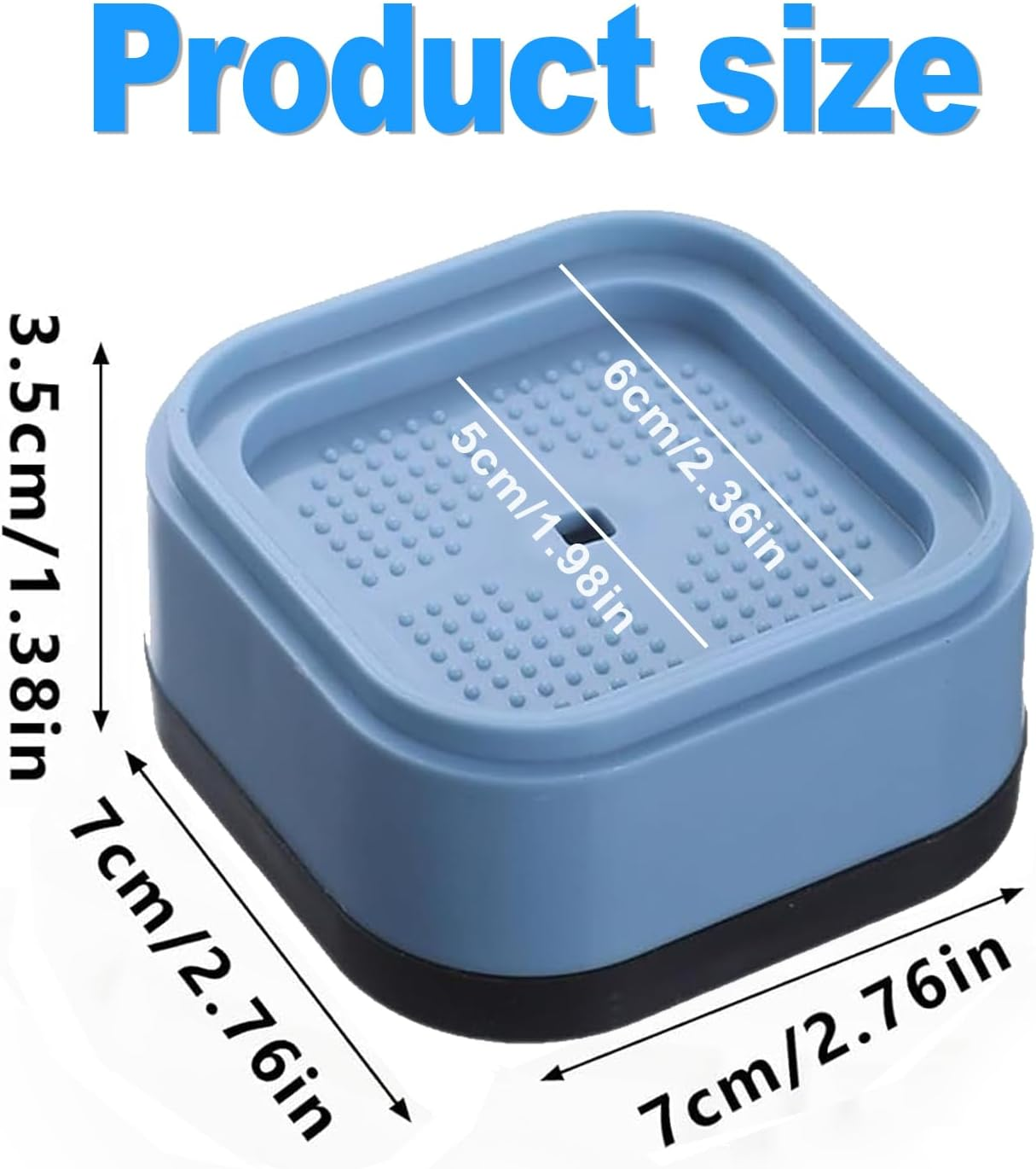 12 Pack Furniture Risers Stackable Table Risers 1.38 Inch Heavy Duty Adjustable Bed Table Leg Extender Furniture Leg Risers Furniture Lifts Support for Beds Desks Sofa Tables and Chairs (Baby Blue) image number 6