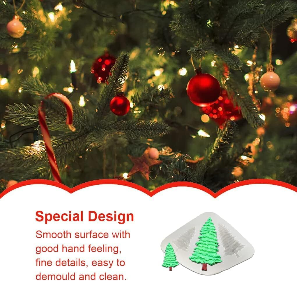 Biscuit Molds Kitchen Baking Handmade Christmas Themed Embossed Mould Dessert Fondant Casting Die Cupcake Chocolate, Three Pine Tree image number 3