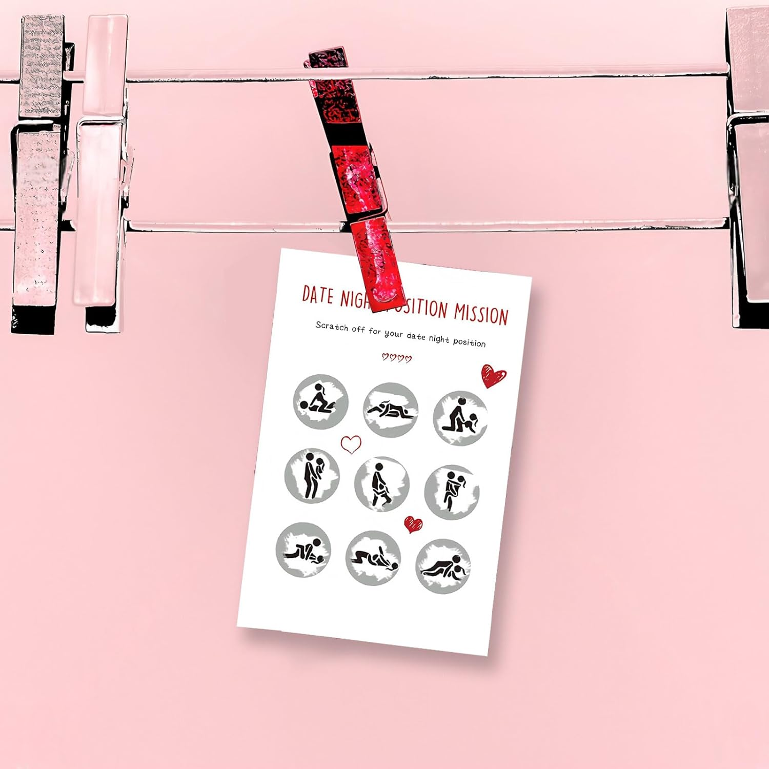 Mineens 3 Pcs Scratch off Date Night Poster for Couples - Sex Position Scratch off Card with an Envelope, Fun Anniversary for Him or Her, Valentine'S Day Couples Game image number 5