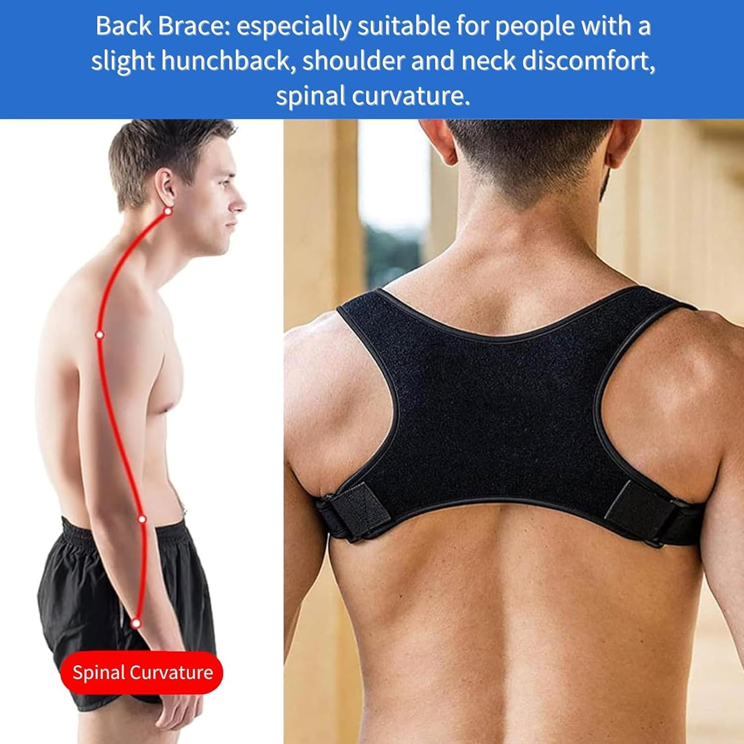 Posture Corrector，Annuoyi Posture Corrector for Women and Men,Adjustable Posture Corrector, Shoulder Brace, Helps Relieve Back Pain and Neck Pain - Promotes Good Posture image number 6