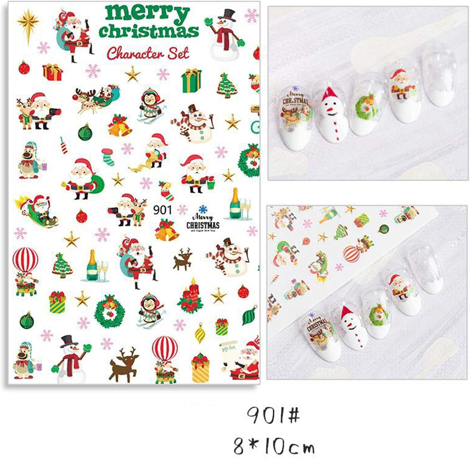 Kowaku 1 Sheet Christmas Snowflakes Snowman X-Mas Nail Stickers - Style 1 image number 2