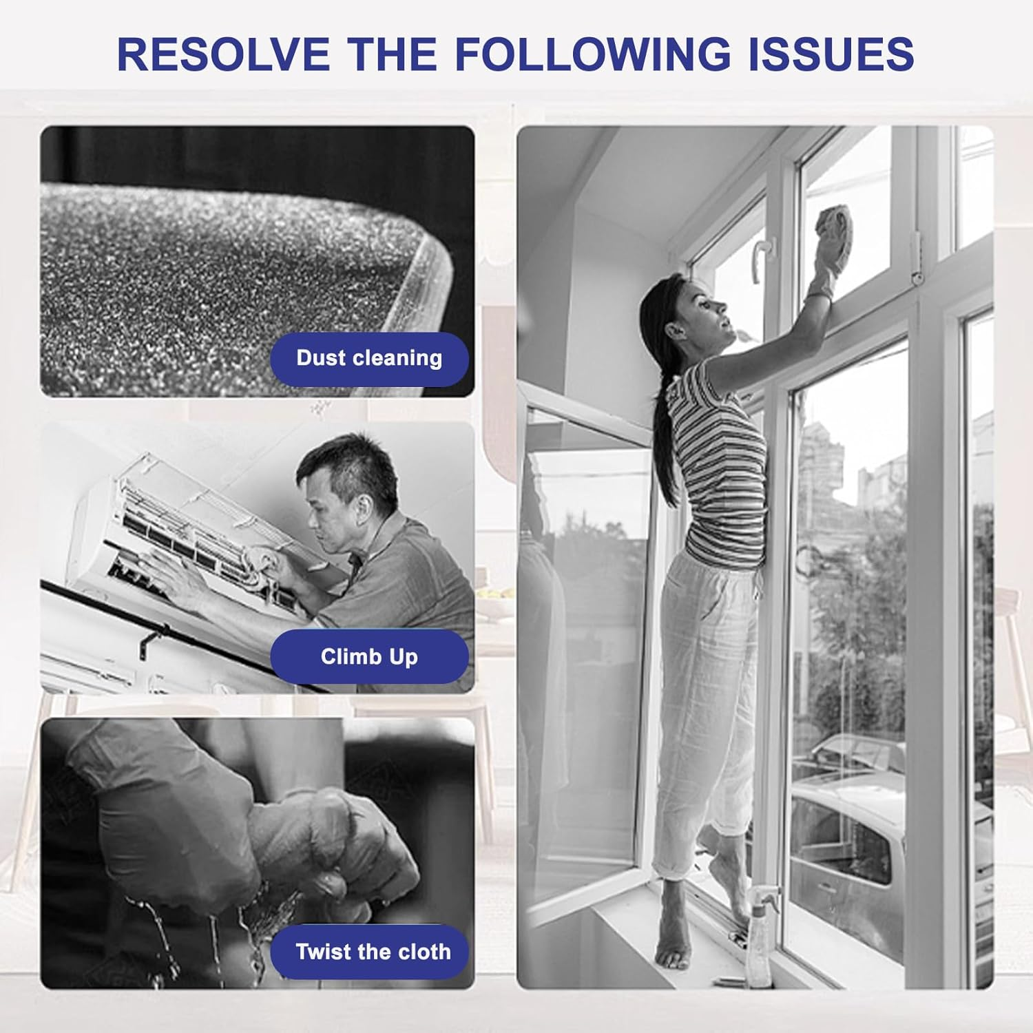 20 Pcs Flash Dust Magnet Refill with Handle,Fluffy Dusters Refills Replacement Duster Head for Cleaning,Blue Disposable Flash Dust Magnet Refills for Home and Car Cleaning image number 4