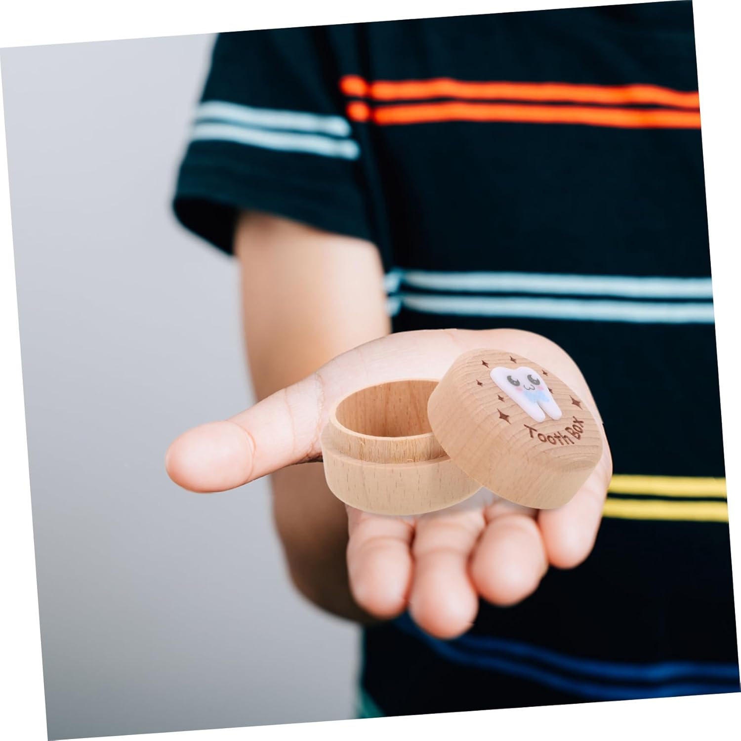 SECFOU Wooden Tooth Box First Tooth Collection Case Boys and Girls Fetal Hair Modern Design image number 3