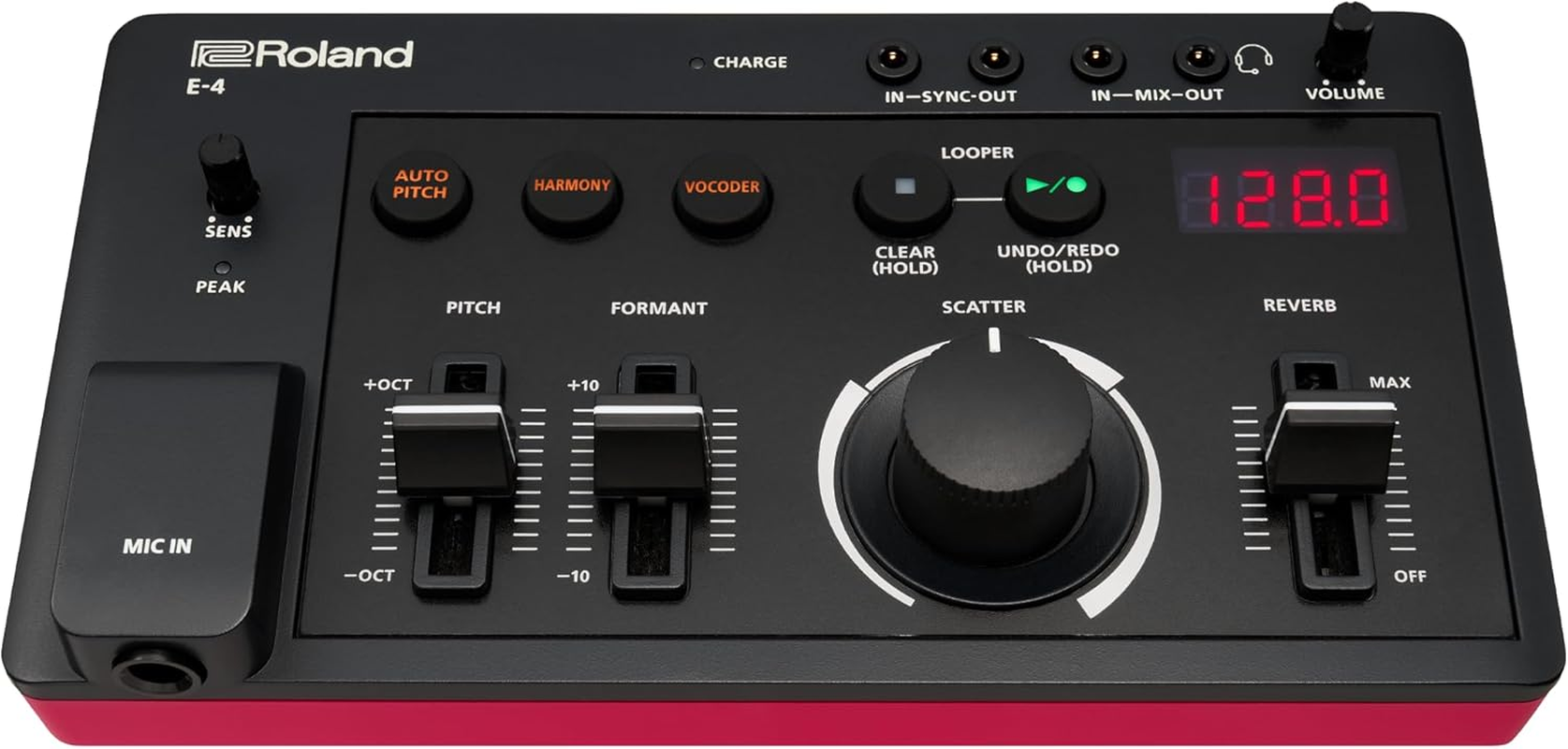Roland AIRA Compact E-4 VOICE TWEAKER | Vocal Performance Tool with Powerful Voice Transformer Effects | Vocoder | Looper | Harmony | Auto Pitch | MIDI | for Singing & Vocal Artists, Black image number 5