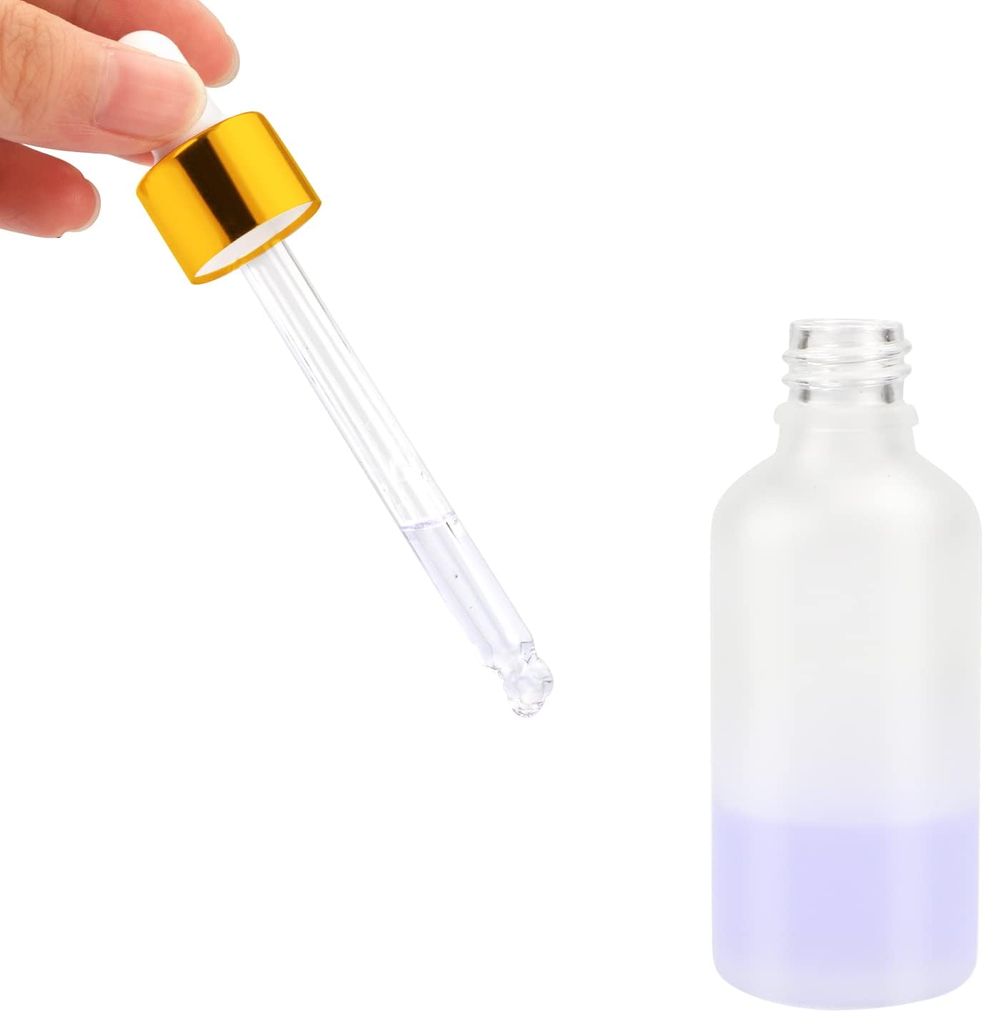 6 Pack Dropper Bottle for Essential Oils, Empty Liquid Holder with Glass Eye Dropper, Golden Caps Travel Perfume Cosmetic Container - Pipette & Funnel Included (15Ml/0.5 Fl Oz)