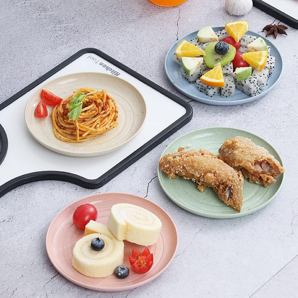 ZGWANSUI 15Cm Wheat Straw Appetizer Plates, Unbreakable Small Dessert Plates Set of 5, Lightweight round Dishes Tableware, Reusable Flat Dinner Platters for Snack, Fruits, Noodles (Beige) image number 5