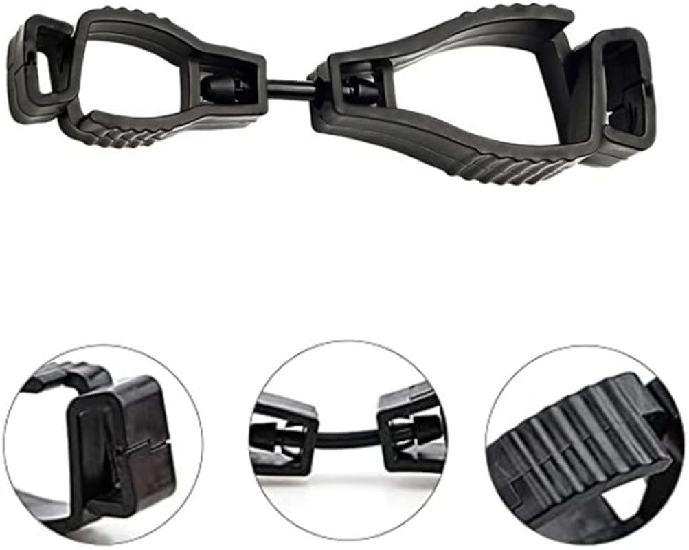 4 PCS Glove Clips, Black Grabber Clip Safety Work Keeper, Clamp Catcher Labor Holder Guard for Work Gloves image number 2