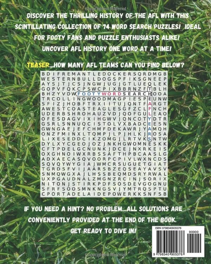 Footy Wordsearch: the AFL Years (1990 to 2024) image number 1