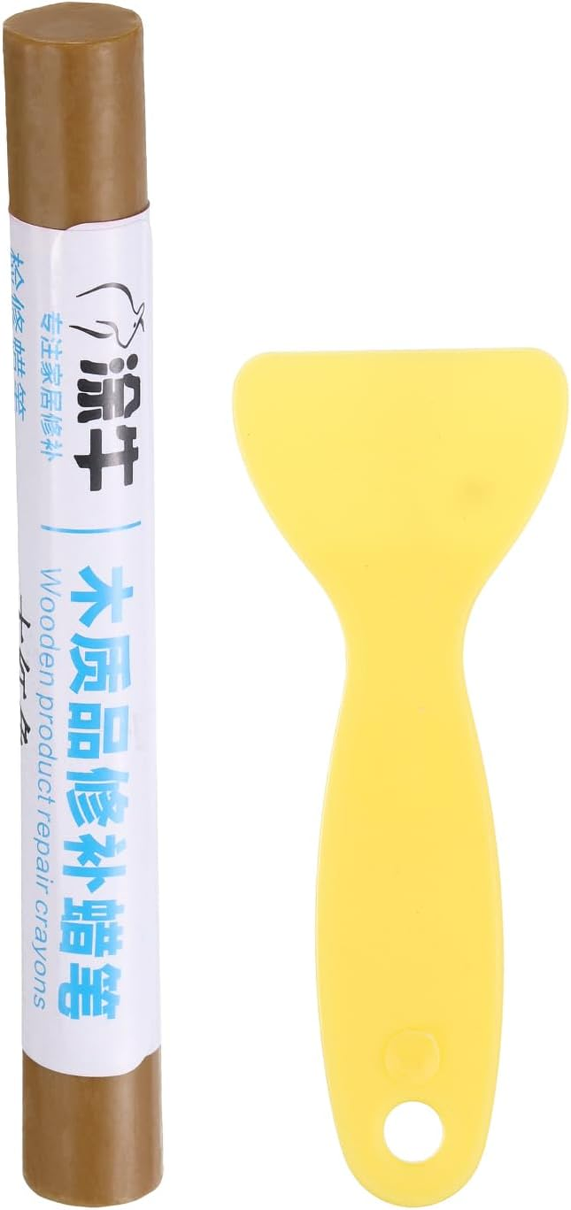 Uxcell Wood Filler Sticks Wood Furniture Scratch Repair Filler Sticks Furniture Touch up Markers with Yellow Scraper for Wood Holes Wood Floor Table Door Cabinet, Wood Brown
