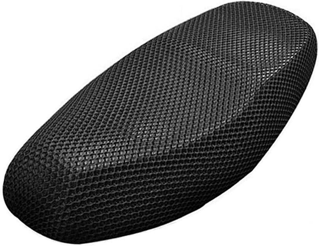 Black Motorcycle Scooter Moped Seat Cover Seat Anti-Slip Cushion 3D Spacer Mesh Fabric, Xx-Large