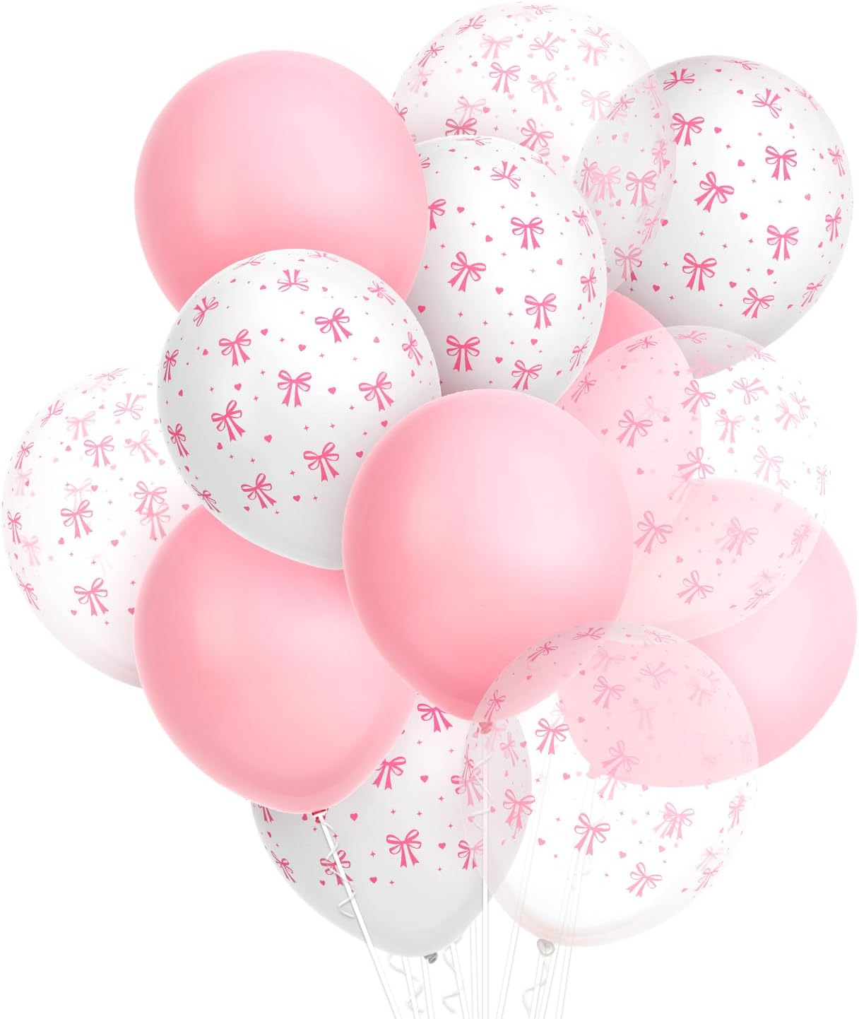 24Pcs Bow Balloons, 12 Inch Pink Bow Latex Balloons Bow Balloons Birthday Coquette Balloons Pink Bow Party Decorations for Wedding Engagement Graduation Gender Revel Bachelor Party Decor (Style 2) image number 4