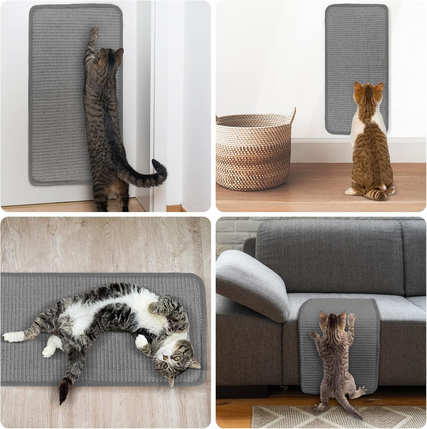 2-Piece Cat Scratching Mat, Sisal Mat, Cat Scratching Boards 50 X 25 Cm, Scratching Mat, Cat Wall with Adhesive Tape, Scratching Mat, Durable Sisal Rug, Cats, Cat Scratching Board, Doormat Furniture image number 1