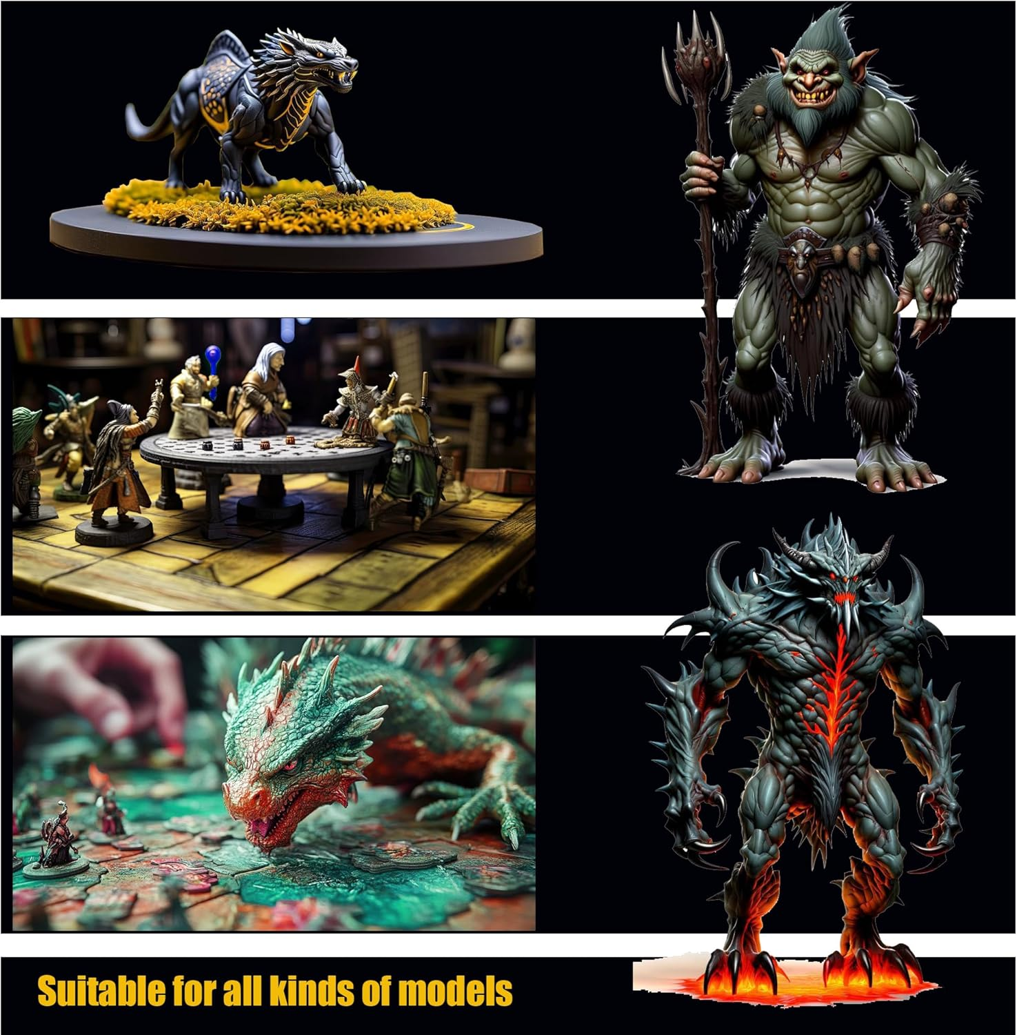 Himmlfel Drybrush Miniature Brush Set, 16 Fine Detail Brushes and 3 Dry Brushes, Model Making Brush for Acrylic Watercolour Miniatures, Model Brush Set for Model Making, Citadel, Warhammer, Game image number 3