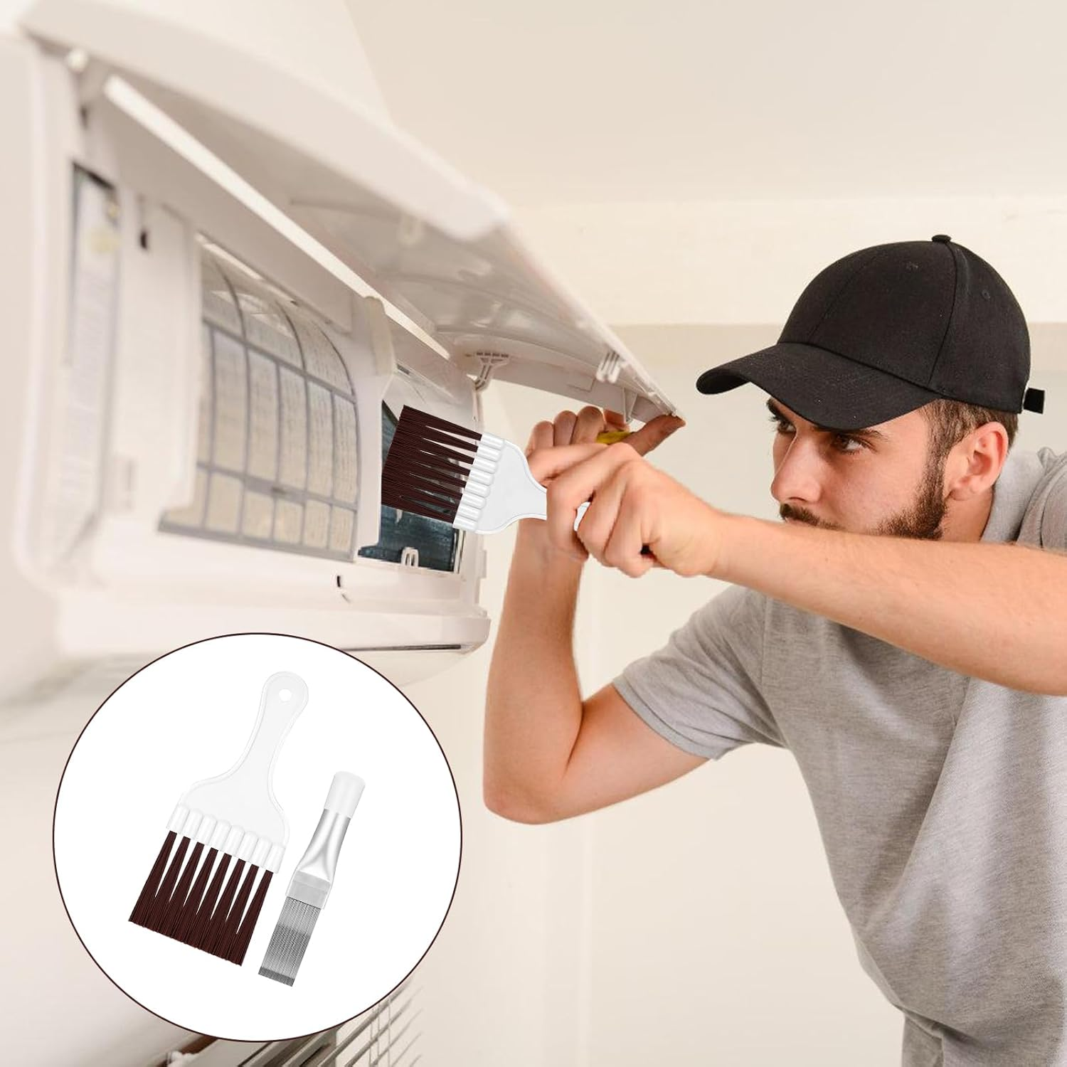 6 Pieces Condenser Comb Dryer, Slat Comb, Dryer Cleaning Brush, Condenser Comb for Cleaning Air Conditioners, Refrigerators, Evaporators, Windows, Dryer Brush Cleaning image number 5