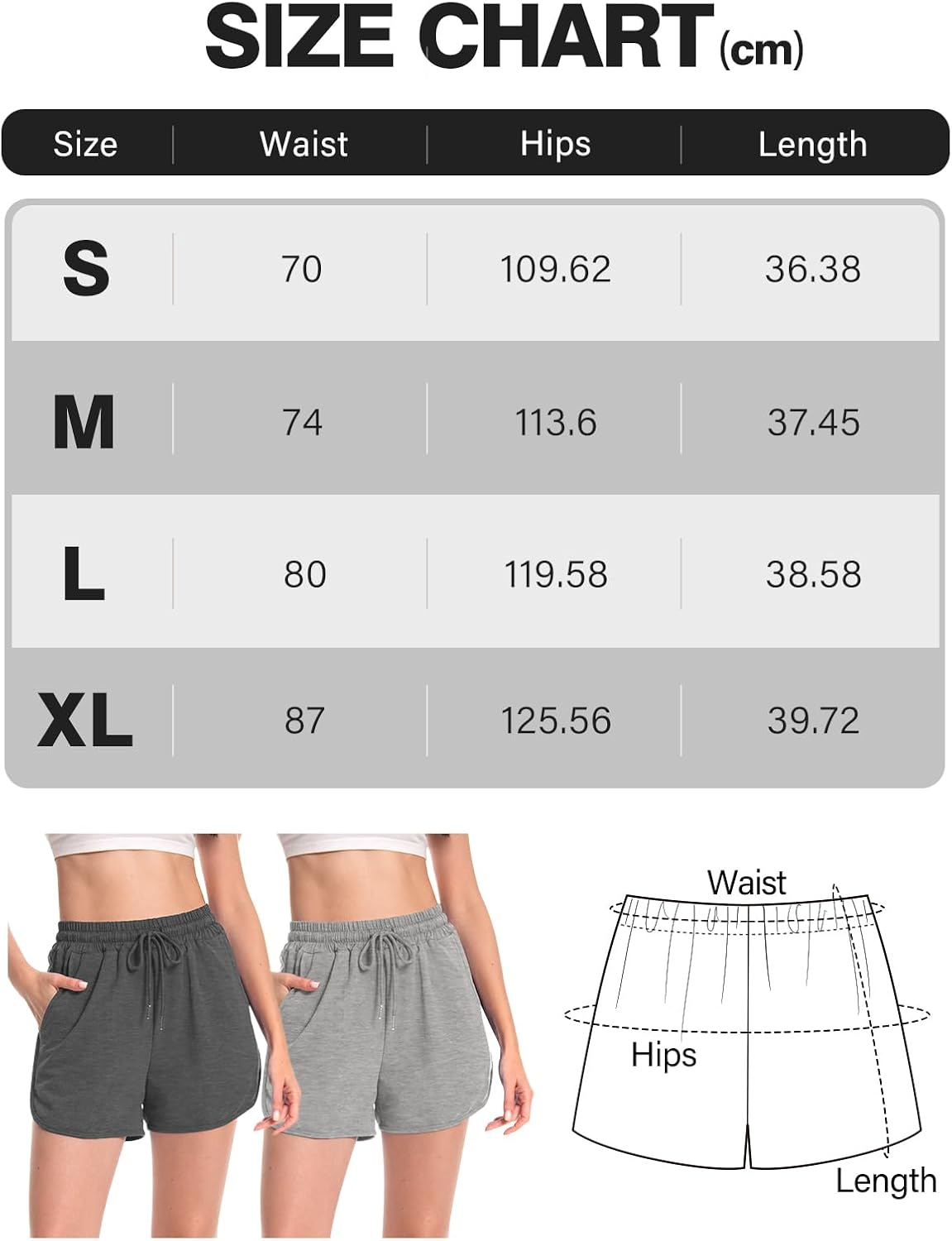 Rolcoassuns 2 Pack Womens Running Shorts Jogger Casual Cotton Sweat Shorts Comfy Lounge Bermuda Hiking Sports Athletic Tracksuit Bottoms with Pockets image number 4