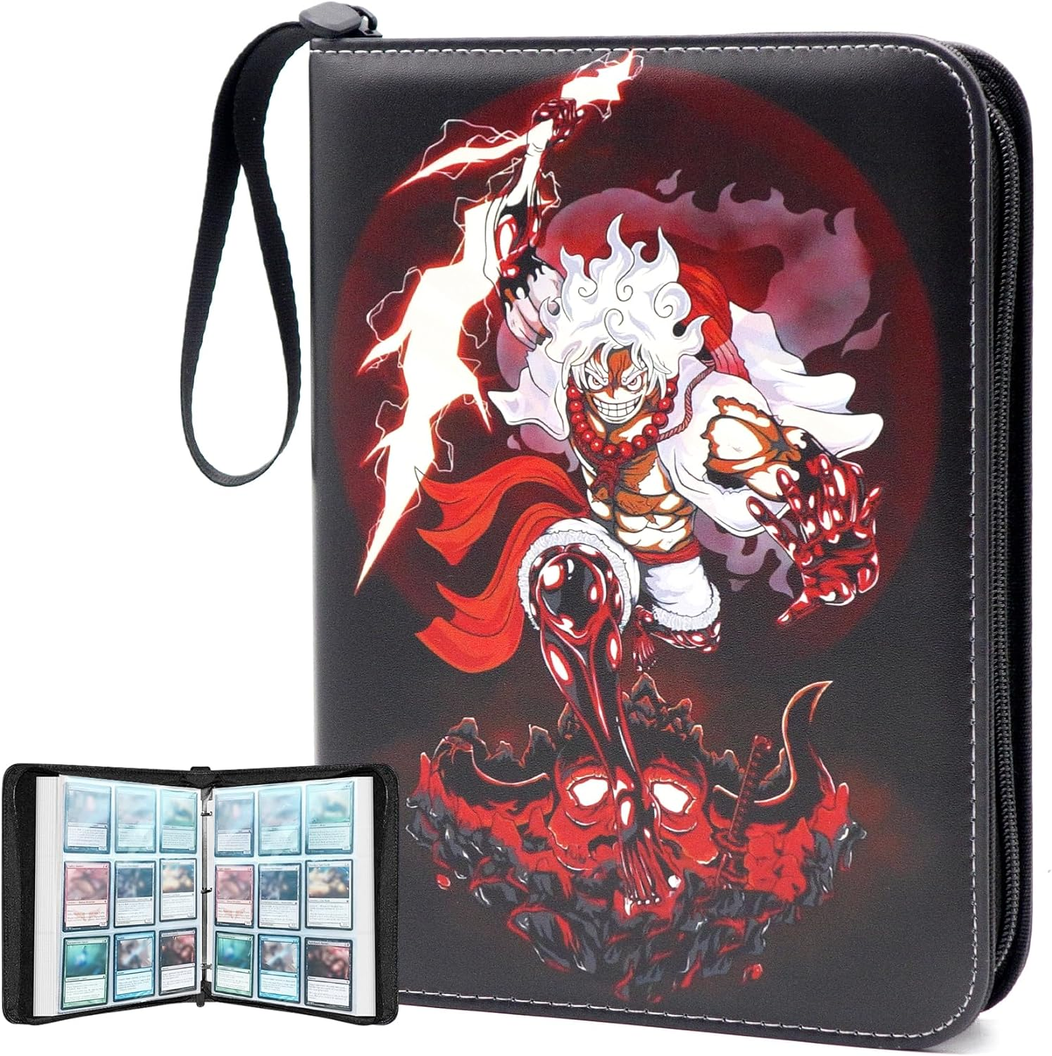Trading Card Binder for One Piece Card Game,9 Pocket with 50 Sleeves up to 900 Cards One Piece TCG Card Binder,Waterproof Card Storage Bag with Sleeves,One Piece for Card Display Case image number 3