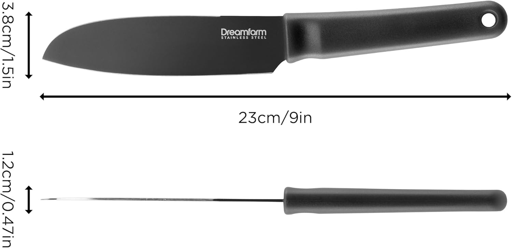 Dreamfarm Kneed Daily Chopping, Spreading, & Scooping Paring Knife with Blade Safety Cover & Built-In Plastic Wrap Cutter - Black image number 5