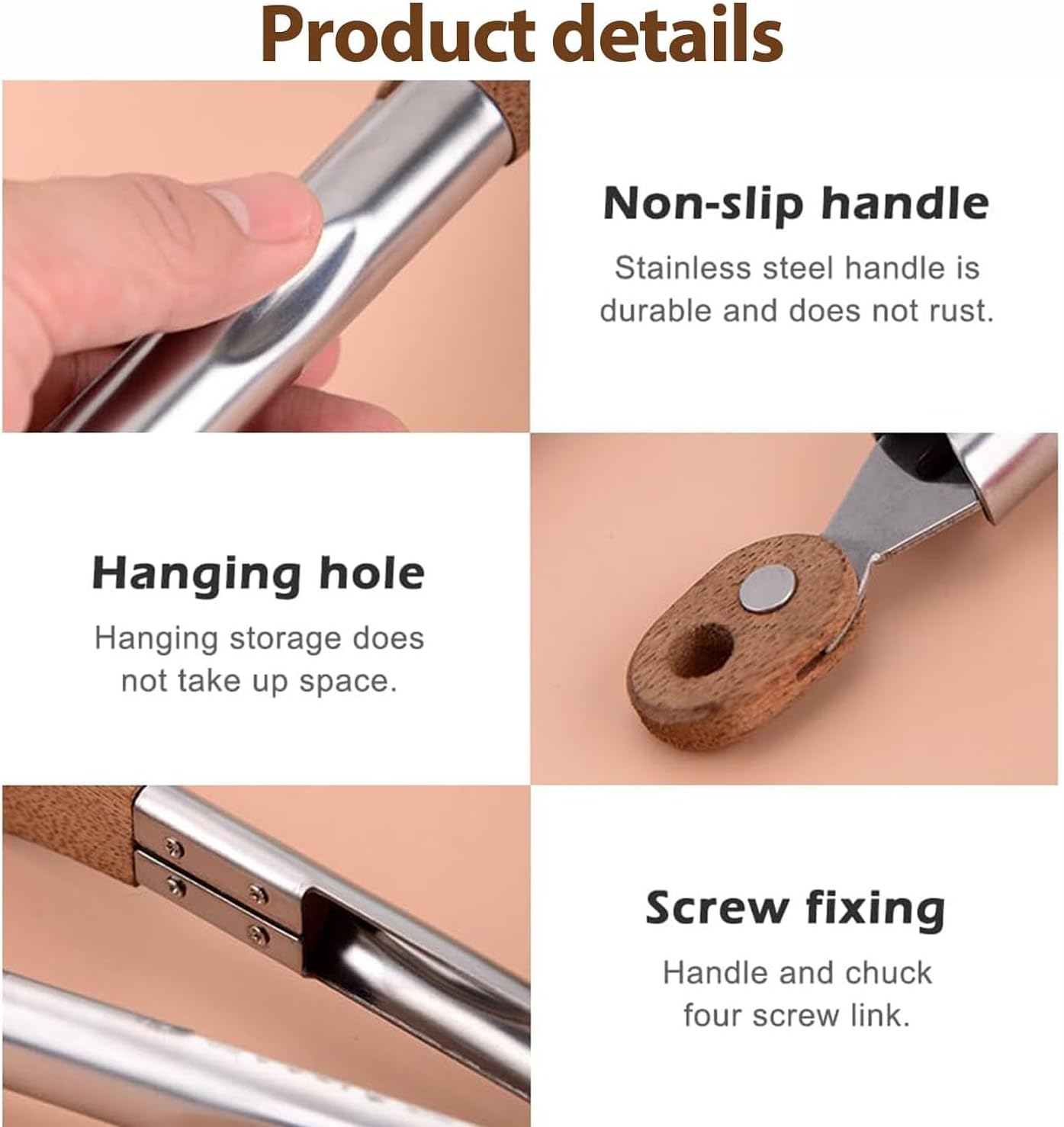 BEANPRECOY 2 Pack 15 Inch Walnut Wooden Kitchen Tongs for Cooking, BBQ & Salad Natural Wooden Tips for Toaster, Bread, Pickles Durable & Heat-Resistant Utensils