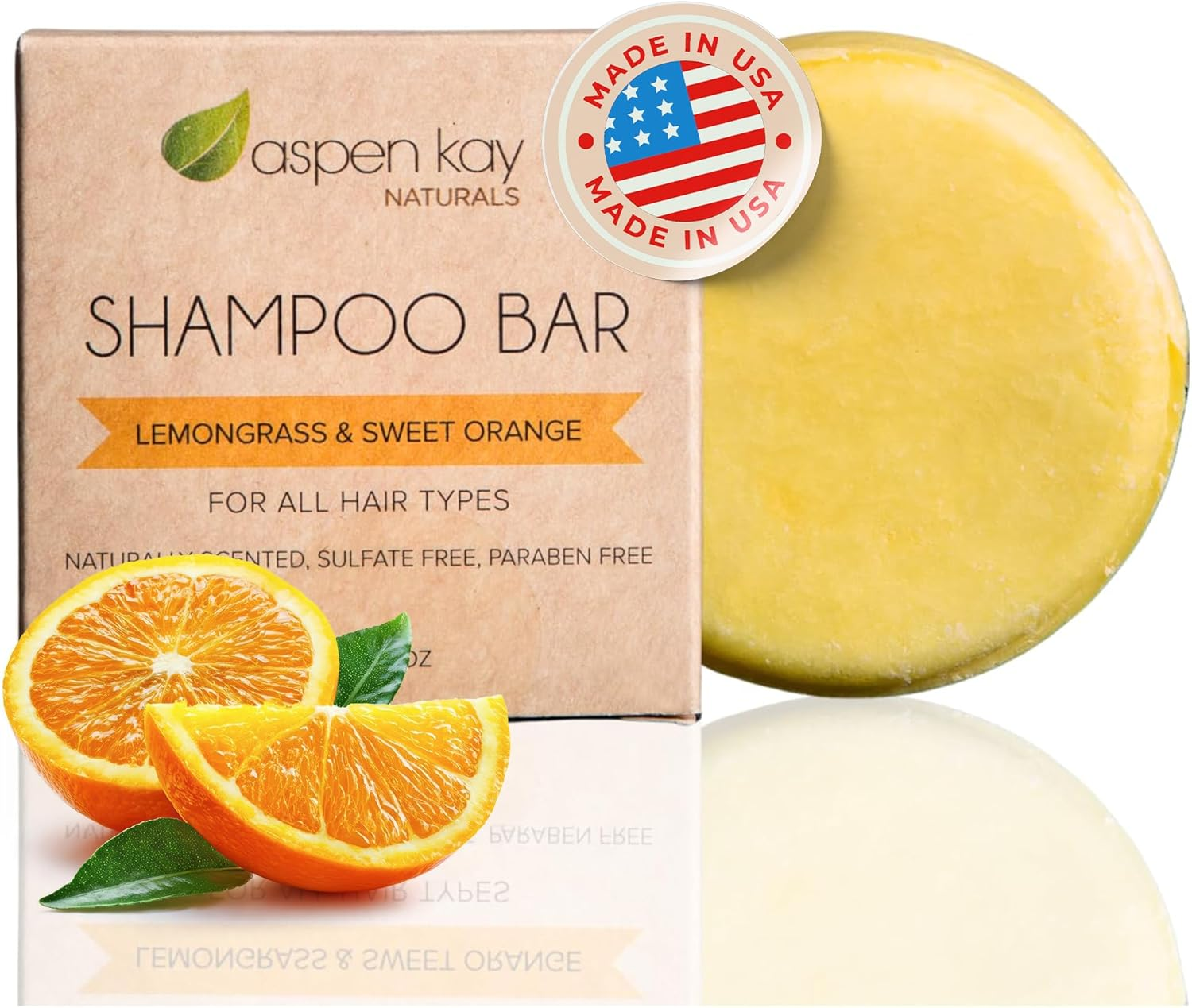 Aspen Kay Naturals Moroccan Argan Oil Shampoo Bar, Organic, Vegan, Volumizing Shampoo for Curly or Straight Hair. Citrus Scent, Paraben & Sulfate Free, Made in USA - 3 Oz. image number 6