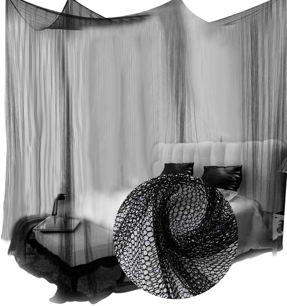 Foldable Mosquito Net, Canopy Mosquito Net, Folding Universal Size for Full to King Size Bed Covering Beds(Black) - Black image number 2