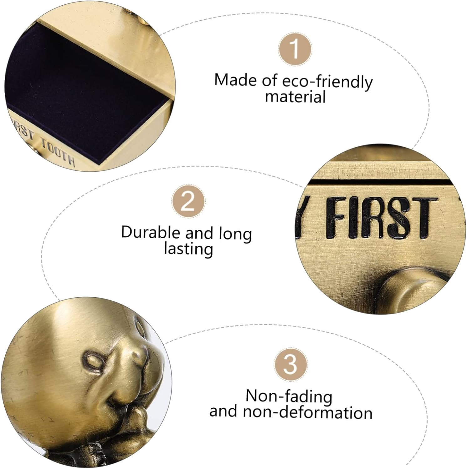 Sosoport Boys and Girls Deciduous Teeth Storage Box Teeth Keepsake Box for Fetal Memory in Style for Newborn image number 2