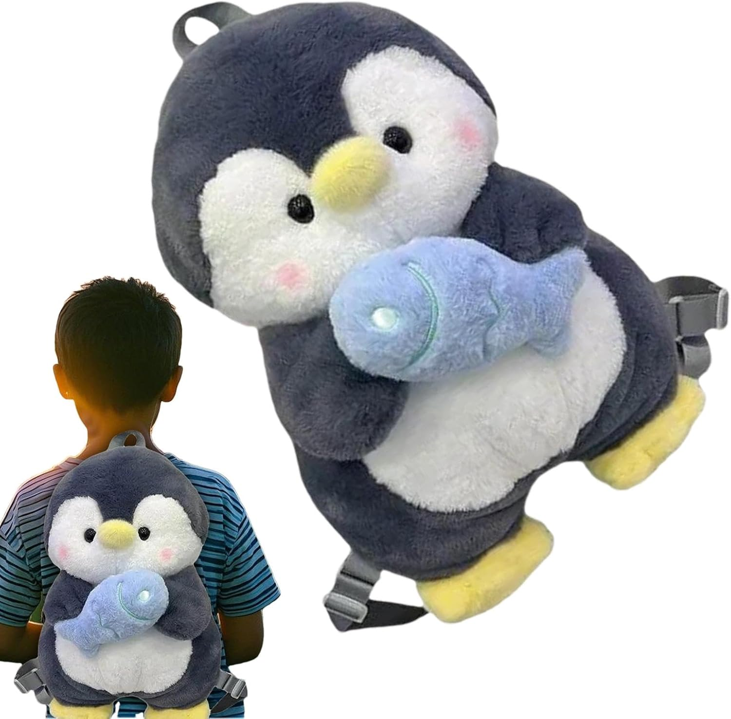 Acunny Penguin Backpack, Penguin Backpack for Women - ADJUSTABLE EMBROIDGE STACHES PENGUIN PERFED MOUTH | Soft Simulated Creatures Bag for Park Adventures, Unique Attribute, Se R&eacute;f&eacute;rer Au Descriptif image number 6
